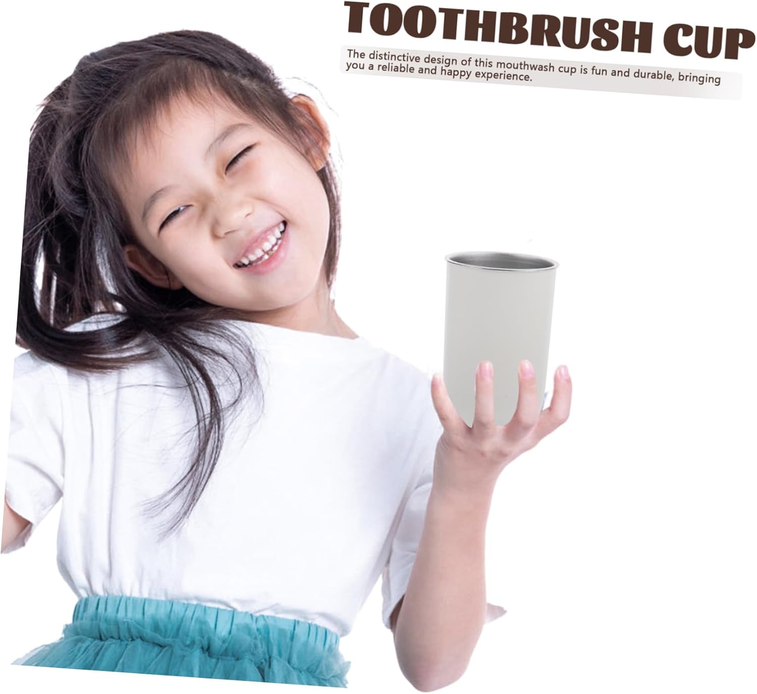 Healifty 2pcs Stainless Steel Toothbrush Cup for Boys and Girls