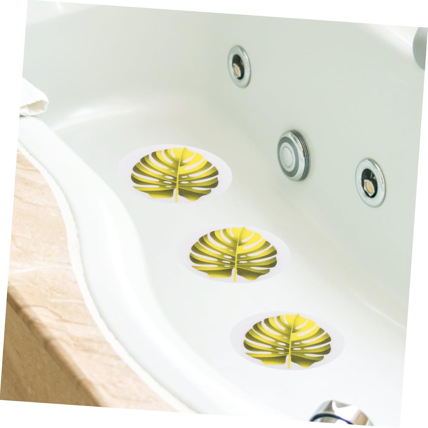 FONDOTIN Leaf Design Non-Slip Bathtub Stickers Set