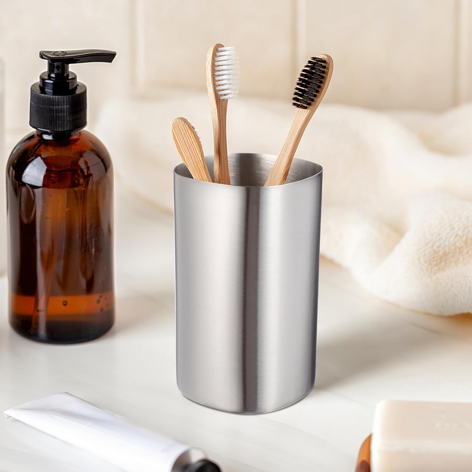 DOITOOL Toothbrush Holder - 1Pc Stainless Steel Water Cup