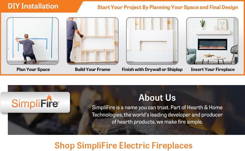 SimpliFire 60-Inch Allusion Platinum Electric Fireplace