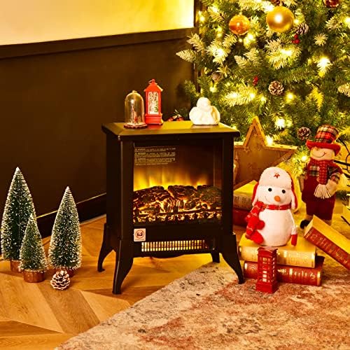 Tangkula 18 Inches Electric Fireplace Stove with Realistic Flame Effect