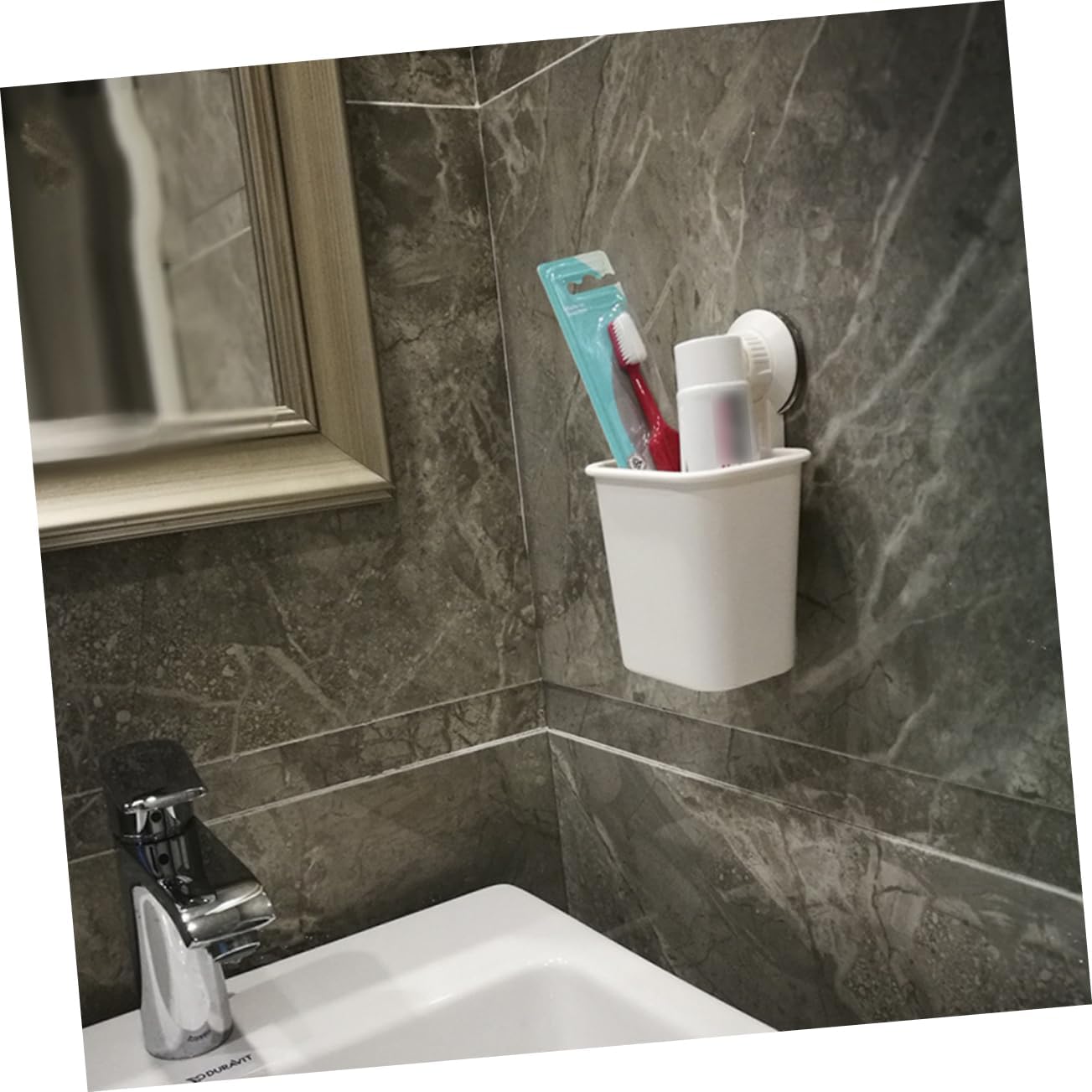 Ciieeo Wall Mounted Toothbrush Holder with Suction Cup No Drilling
