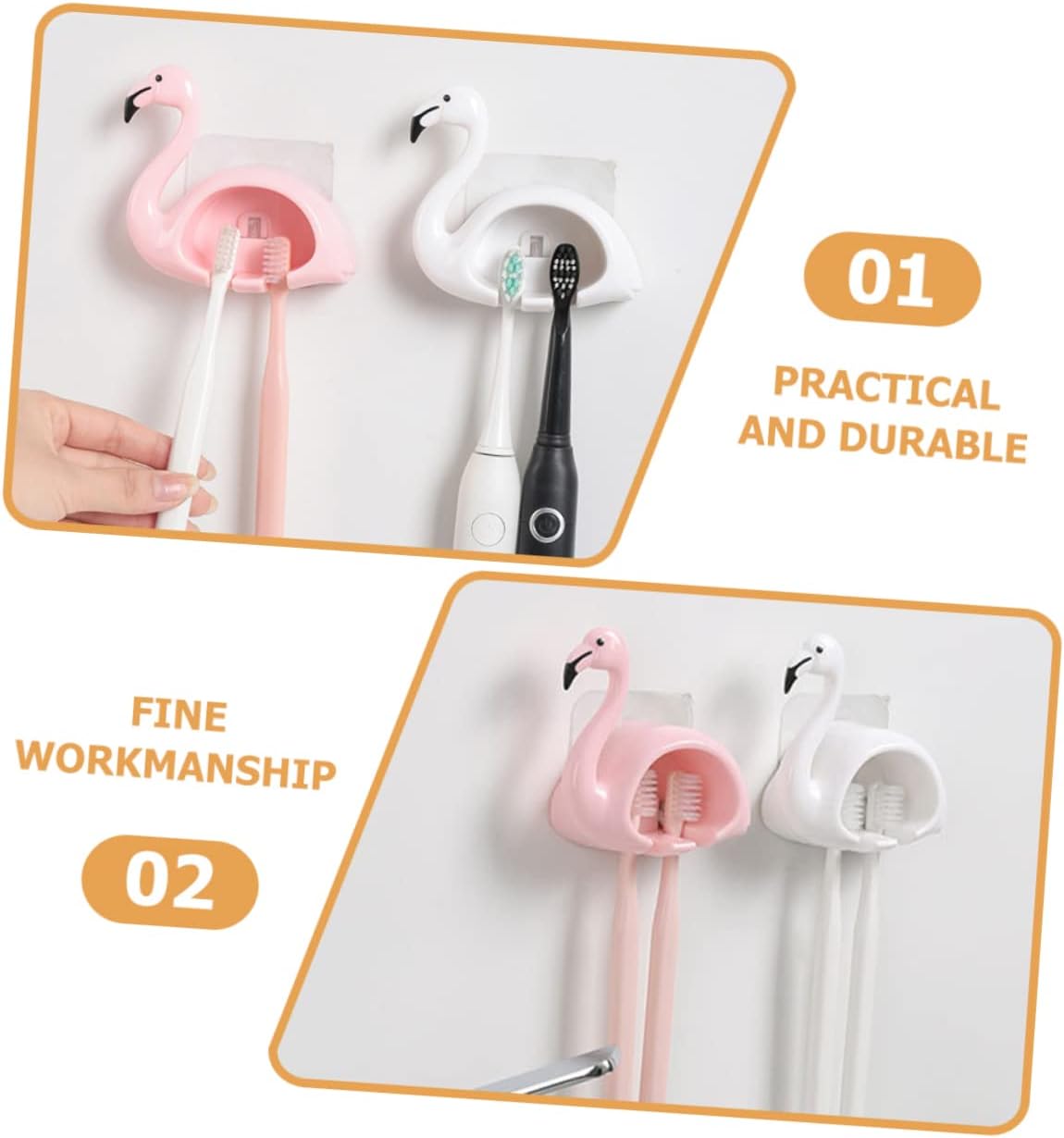Beatifufu Wall Mounted Toothbrush Holder for Bathroom
