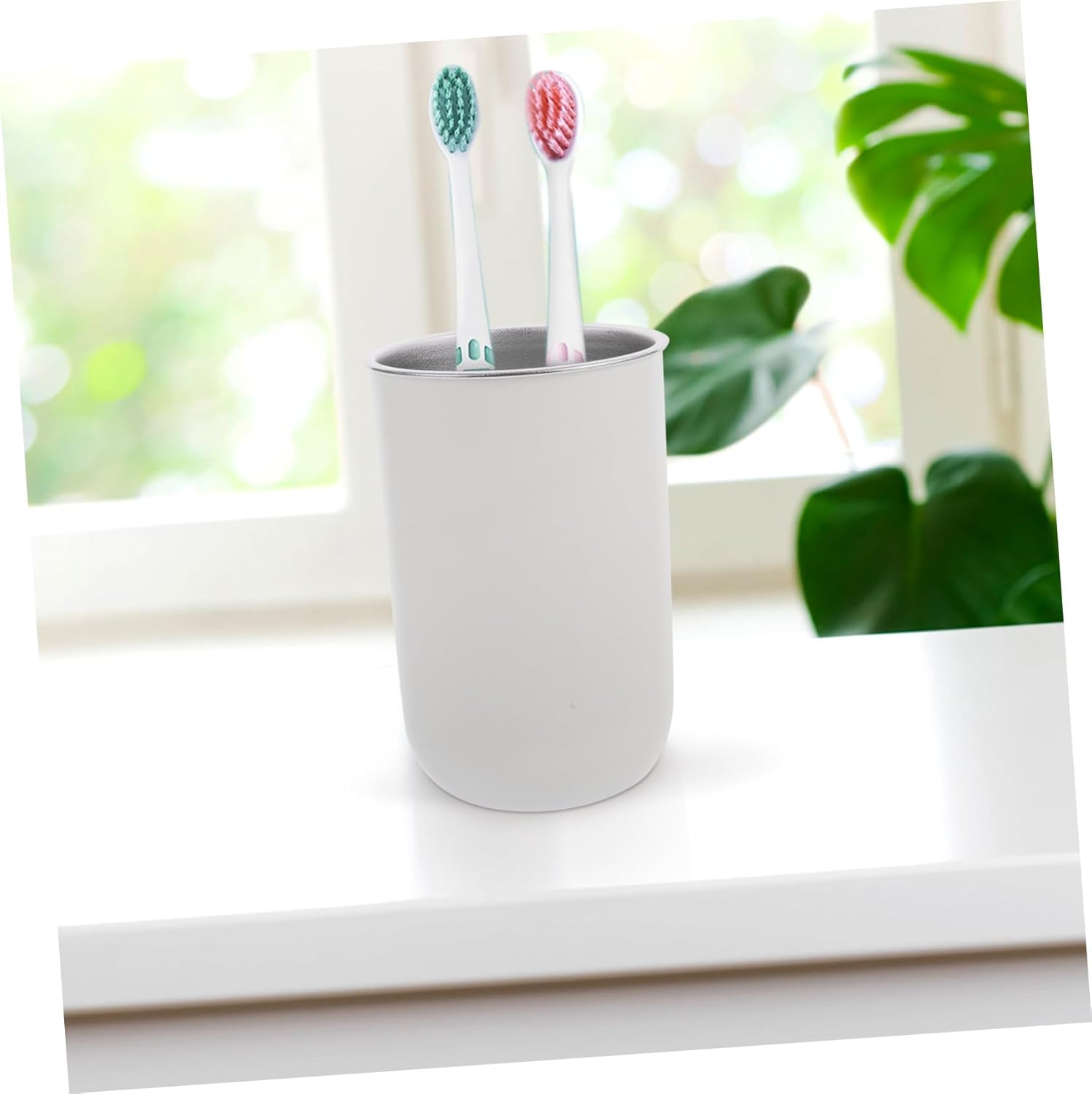 GLEAVI Stainless Toothbrush Holder with Mouthwash Cup for Kids