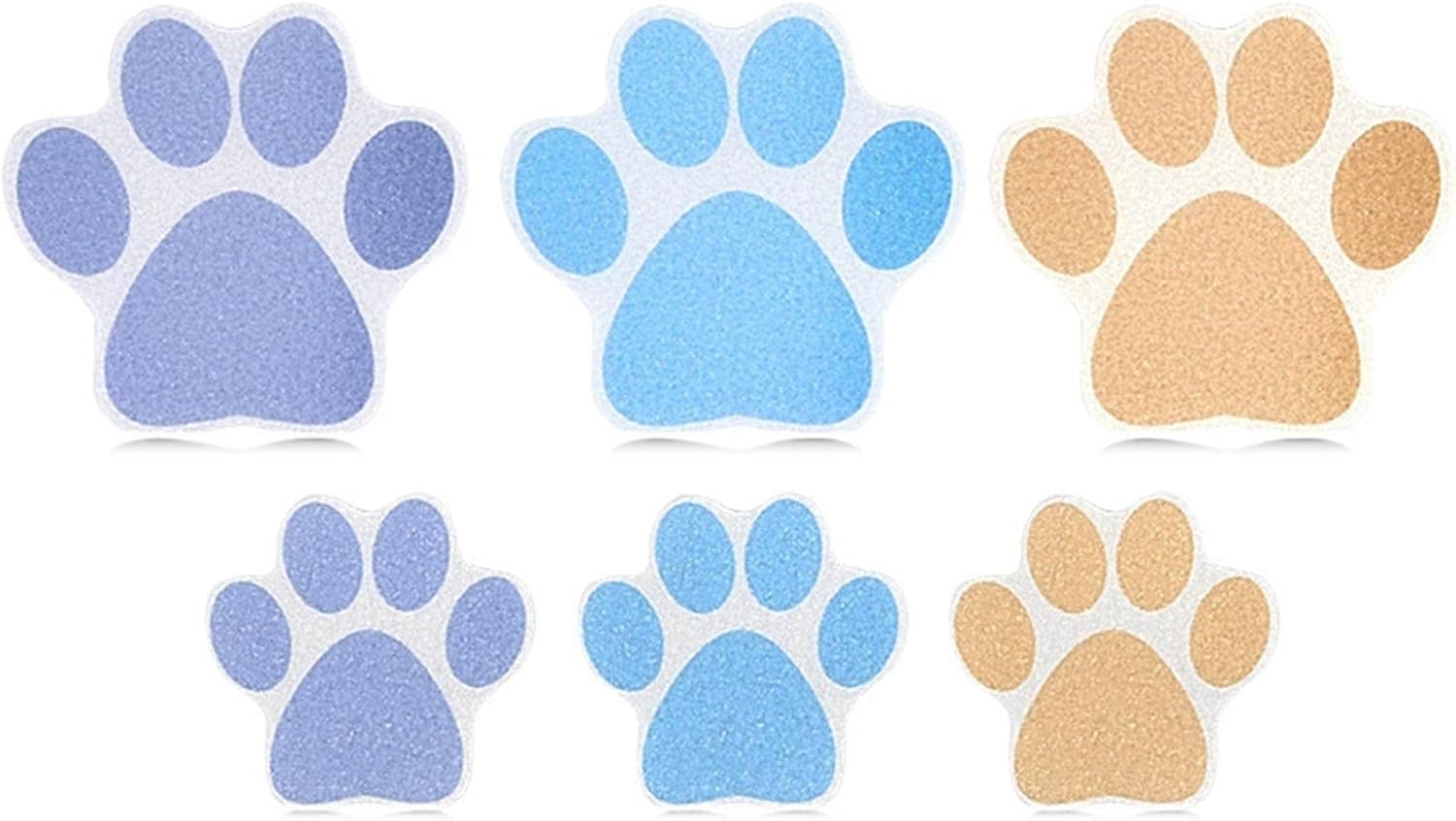 10-Pack Slip-Resistant Dog Paw Bathtub Decals - Brown