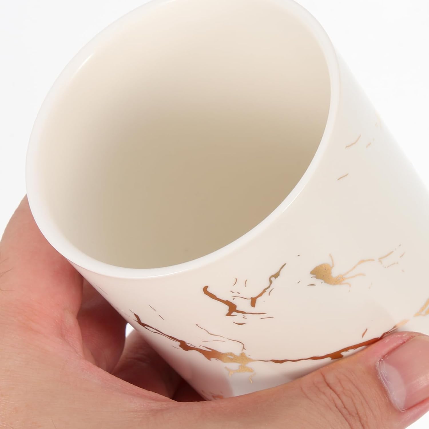 Alipis Ceramic Toothbrush Holder with Marble Pattern
