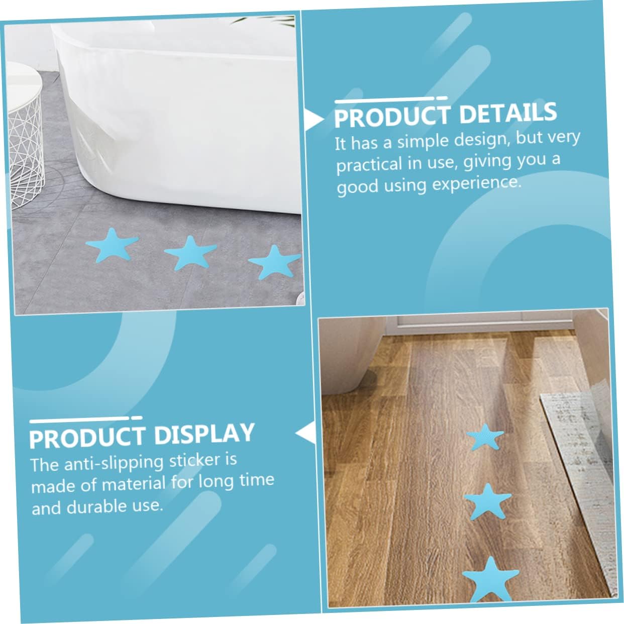 Ciieeo 40pcs Star Shape Anti-Slip Bath Decals