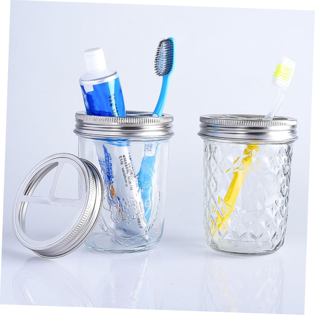 HOLIDYOYO 5 Pcs Stainless Steel Toothbrush Holder Lids