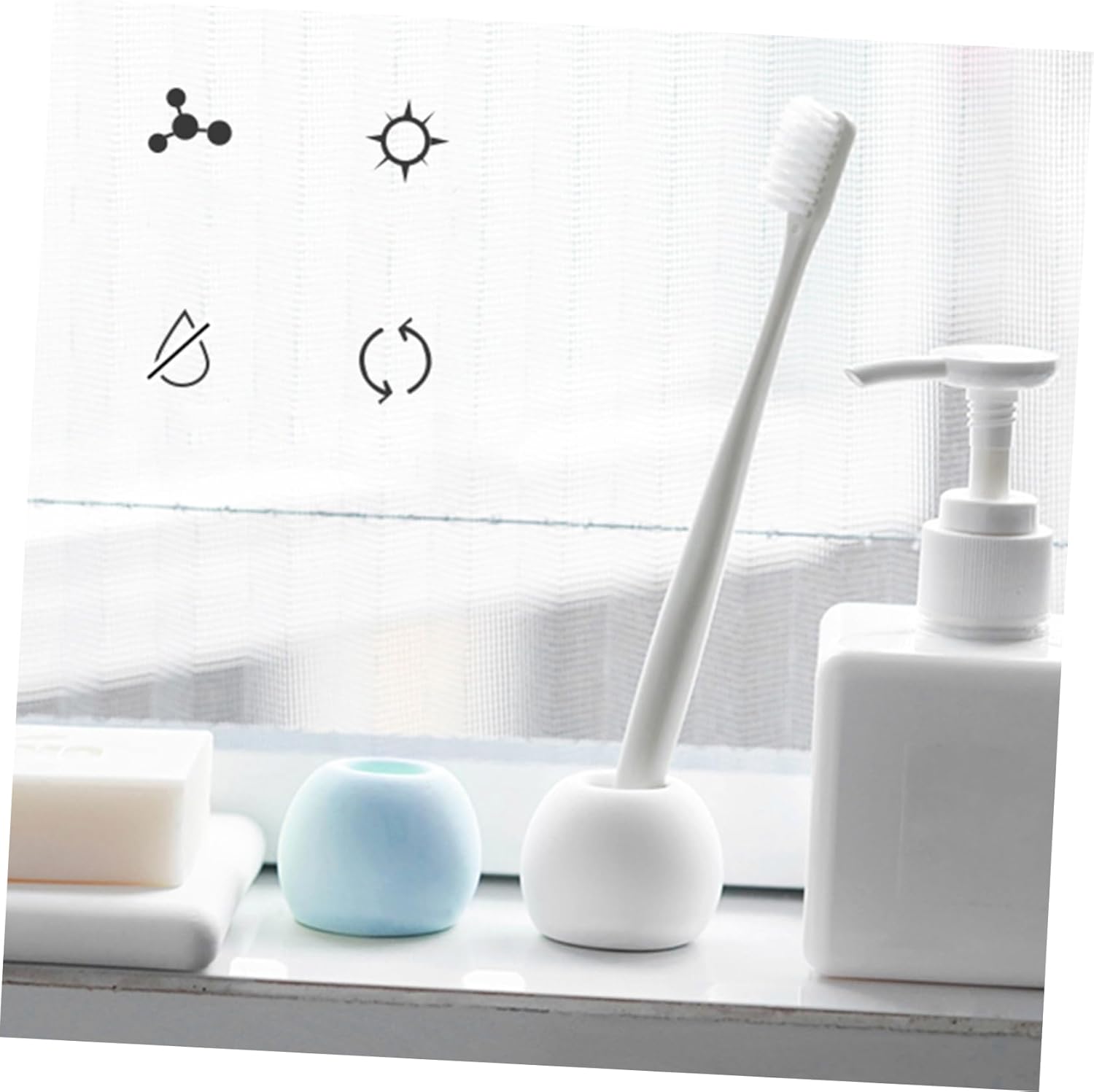 PRETYZOOM Waterproof Toothbrush Holder with Diatomite Material