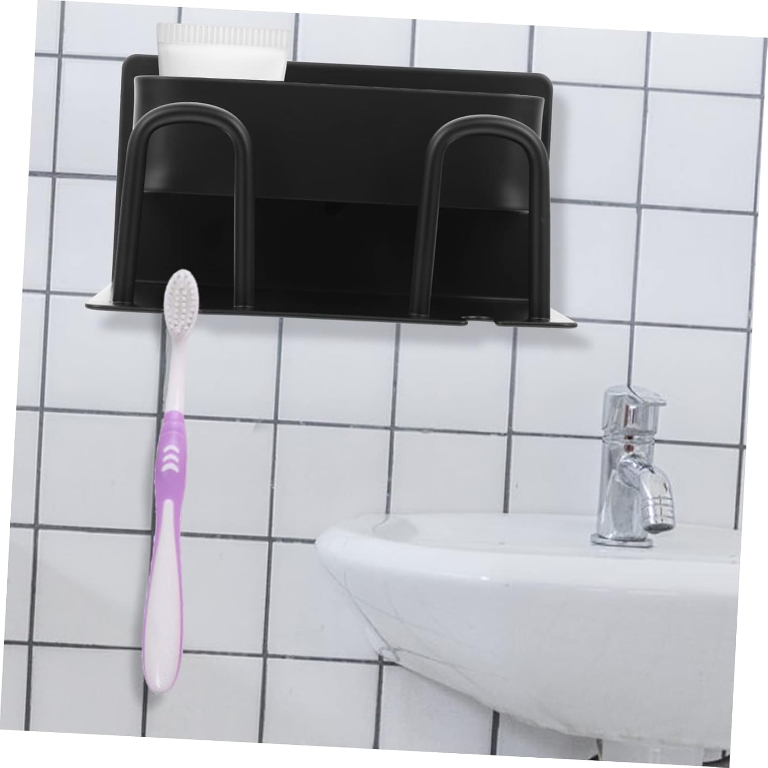 Wall Mounted Aluminum Toothbrush Holder with Cup Holder