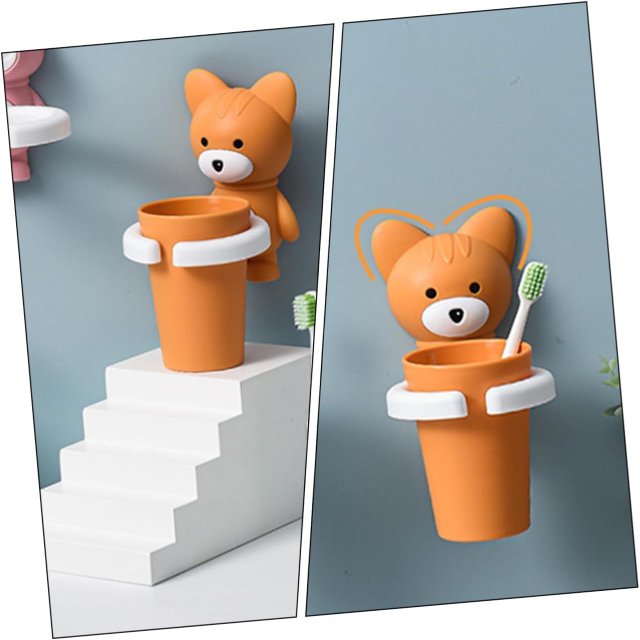 Wall Mounted Toothbrush Holder with Fox Design