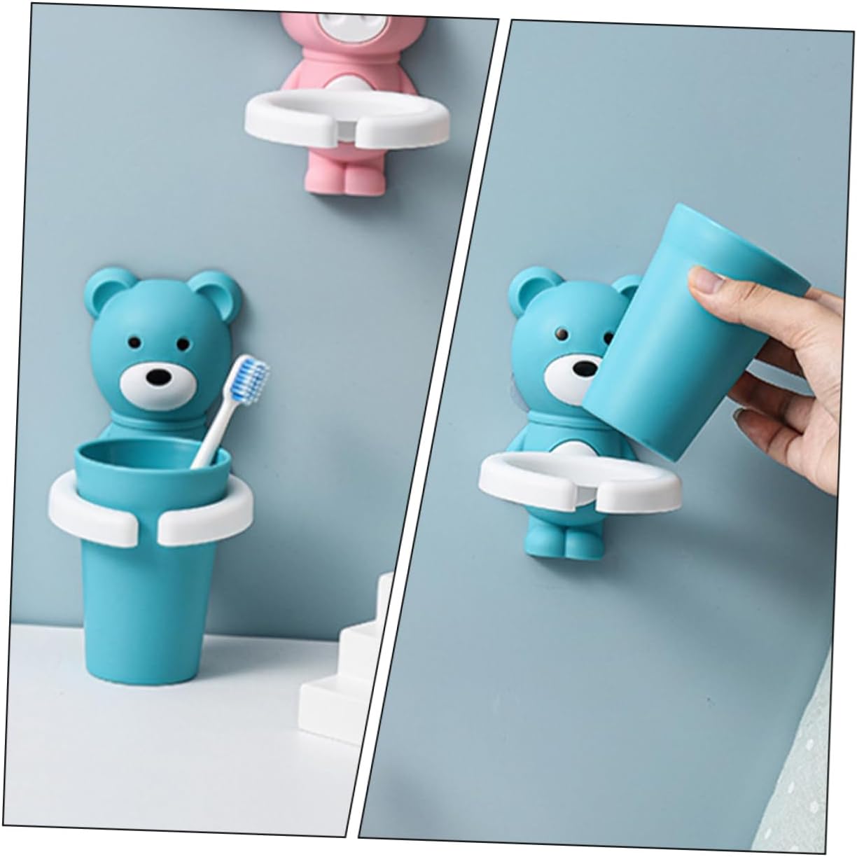 Wall Mounted Toothbrush Holder with Cartoon Design