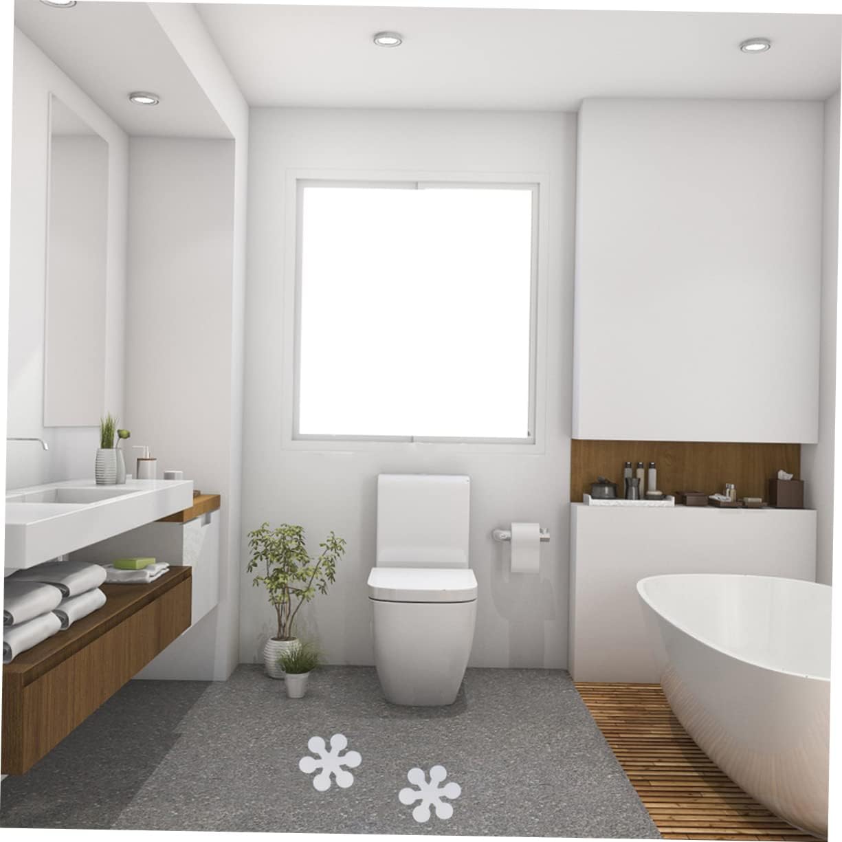 Mobestech 20Pcs Snowflake Non-Slip Bath Treads Adhesive Stickers