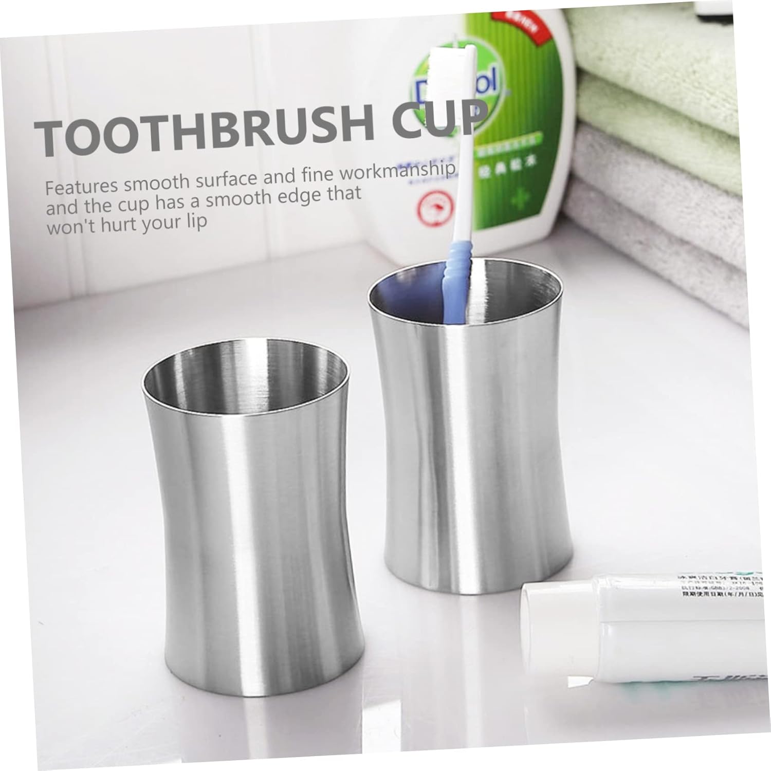 Yardenfun Modern Stainless Steel Toothbrush Cup