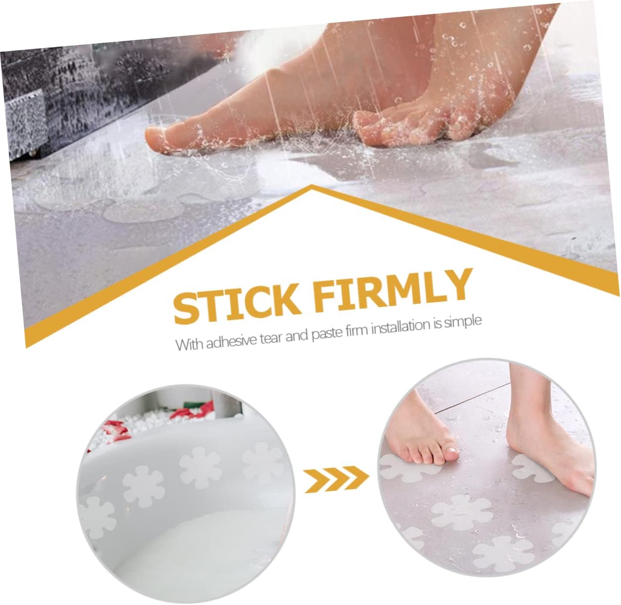 1Set Flower Design Non Slip Stickers for Bathtub and Kitchen