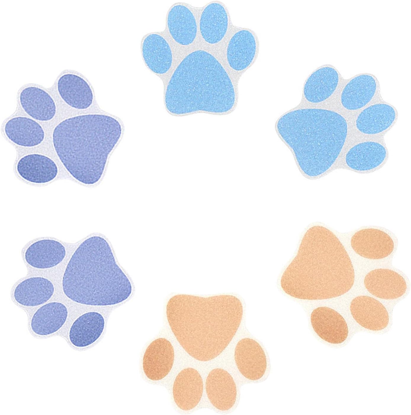 10-Pack Slip-Resistant Dog Paw Bathtub Decals - Brown