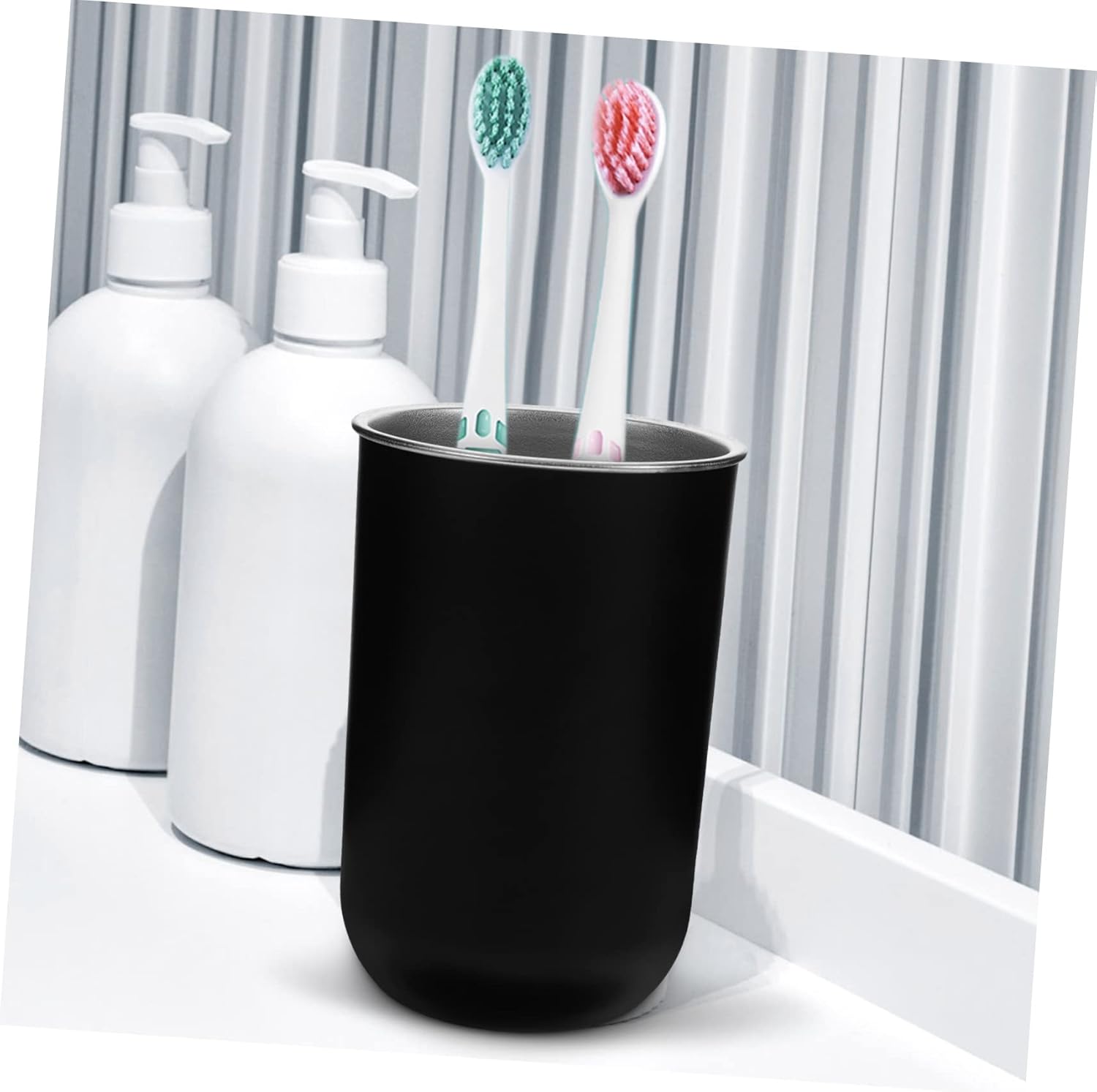 Zerodeko 2pcs Stainless Steel Toothbrush Cup Holder
