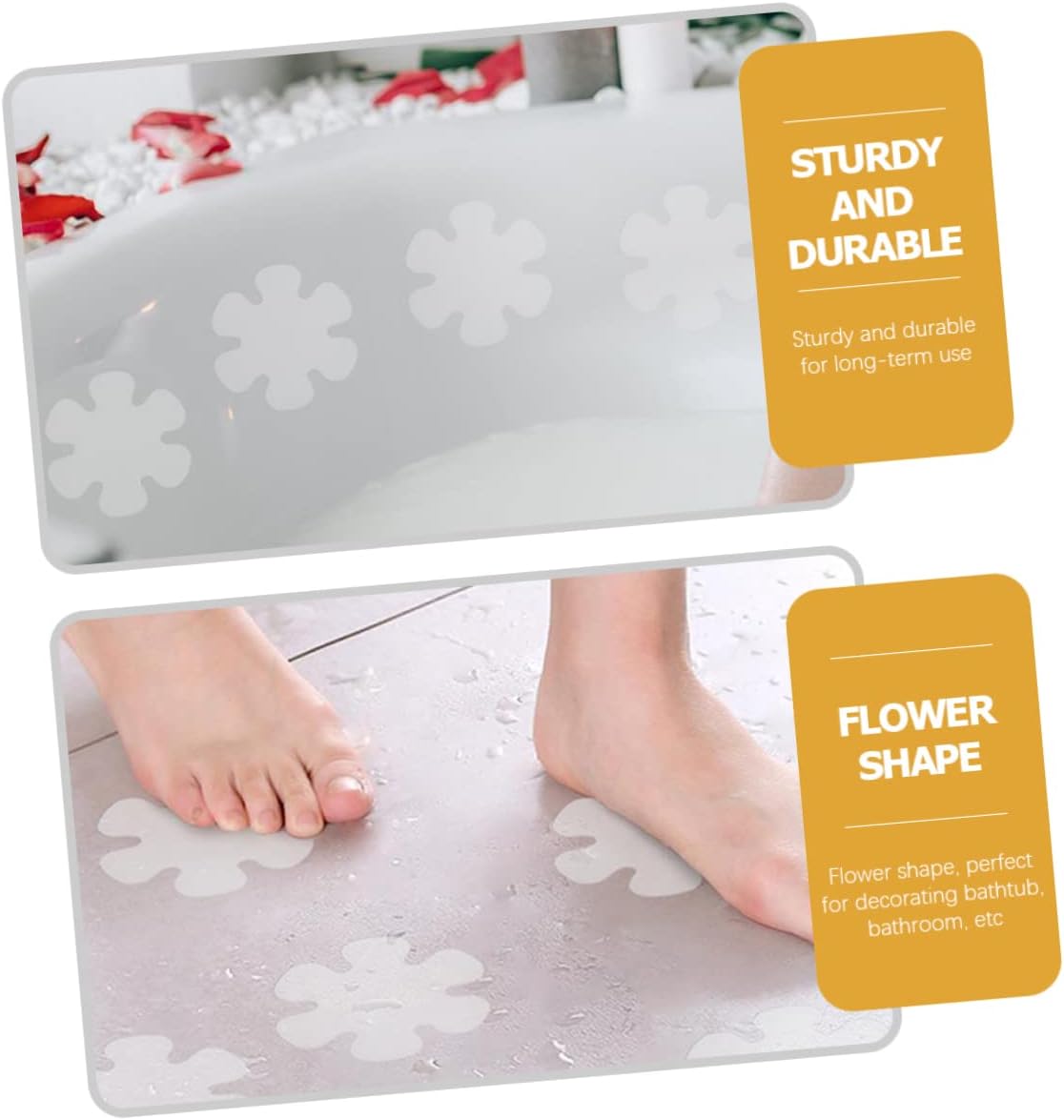 12pcs Non-Slip Bathtub Flower Stickers