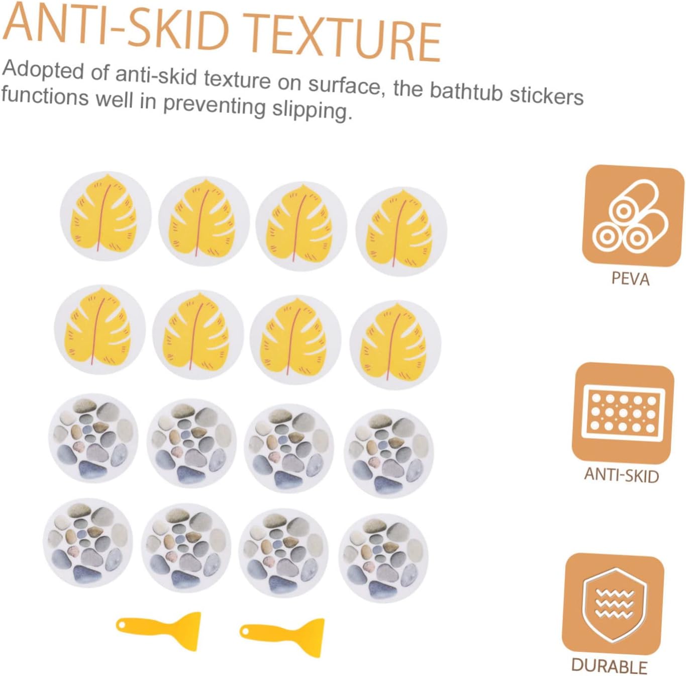 2sets Bathtub Stickers with Anti-Slip Design for Boy Girl