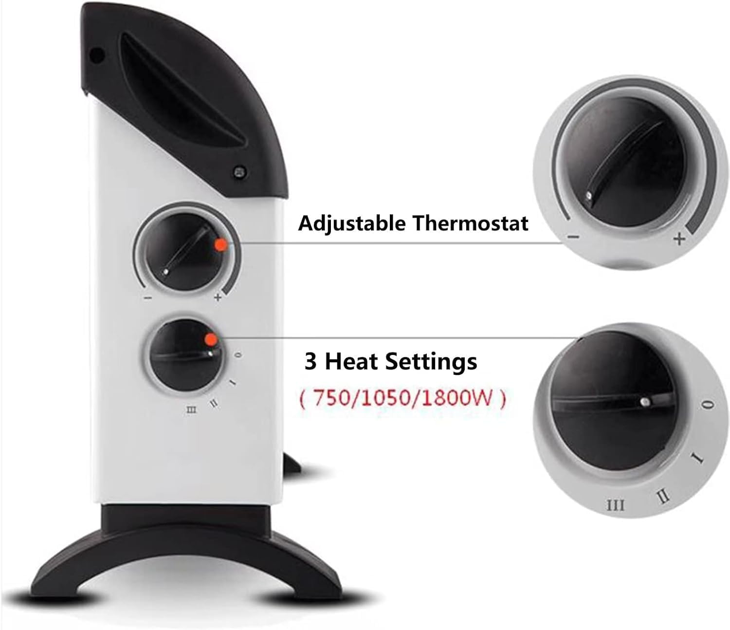 CLEIPENG 360 Circulation Electric Wall Mounted Space Heater with Adjustable Tat