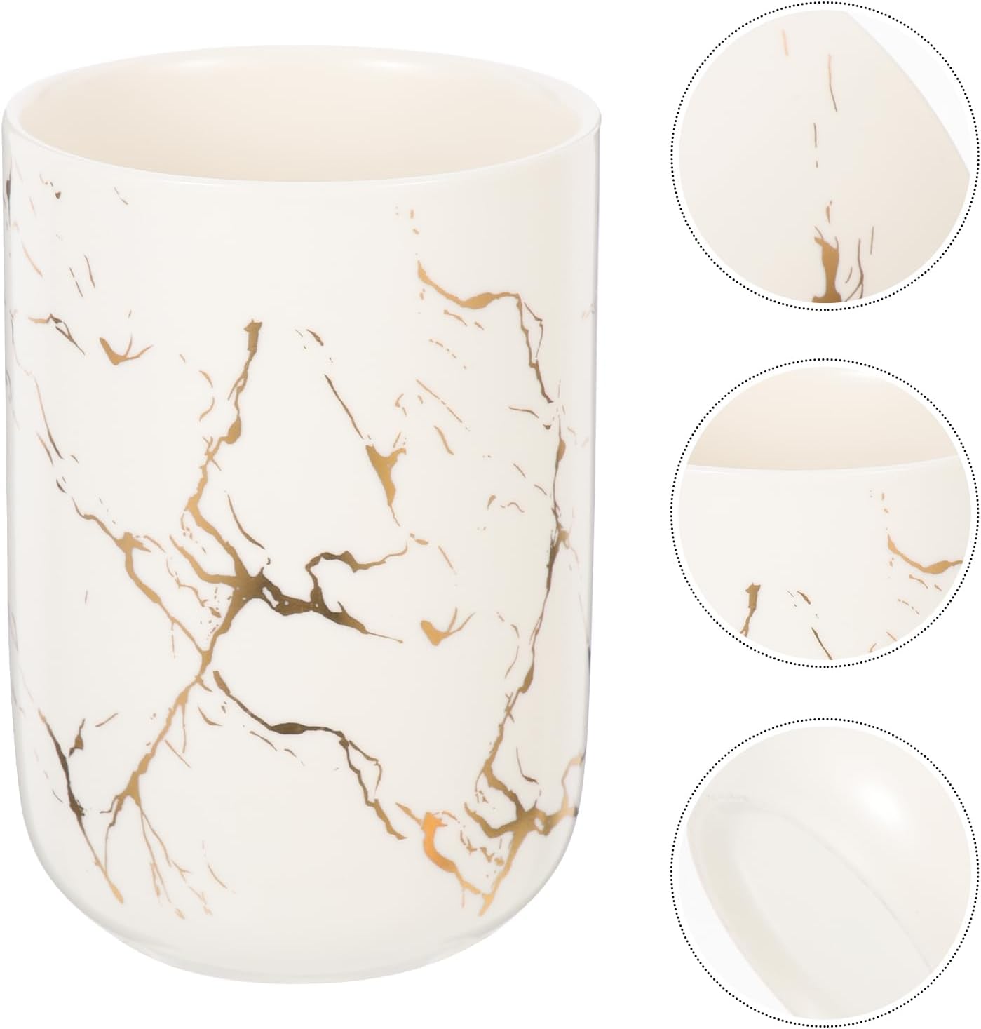 Alipis Ceramic Toothbrush Holder with Marble Pattern