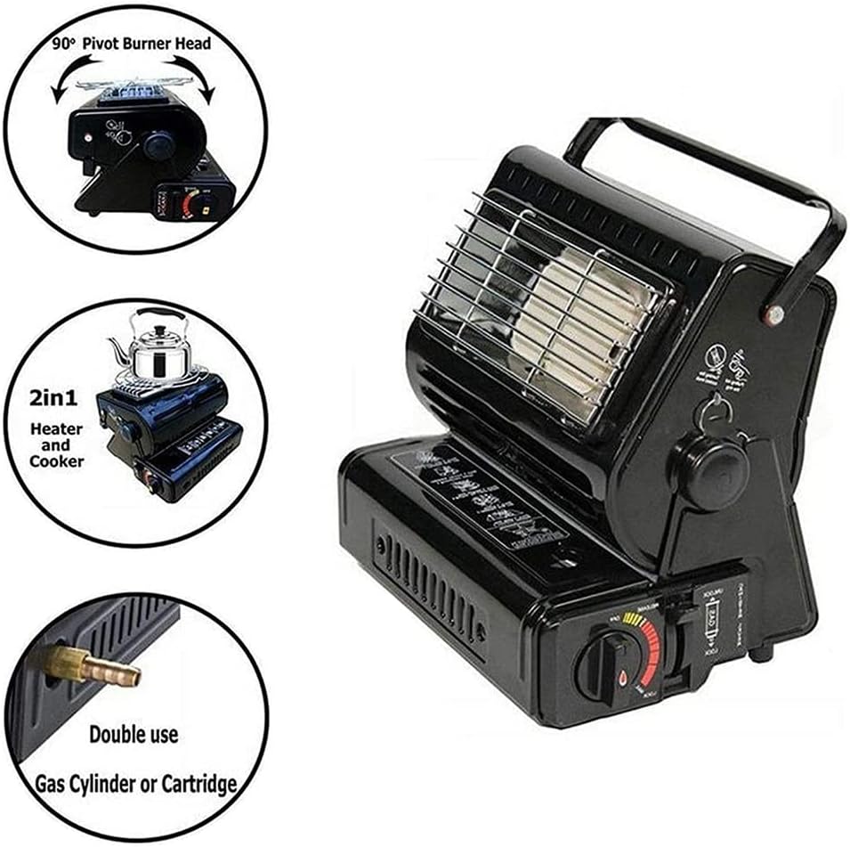 HXSM Portable Propane Heater Stove 2 in 1 Black