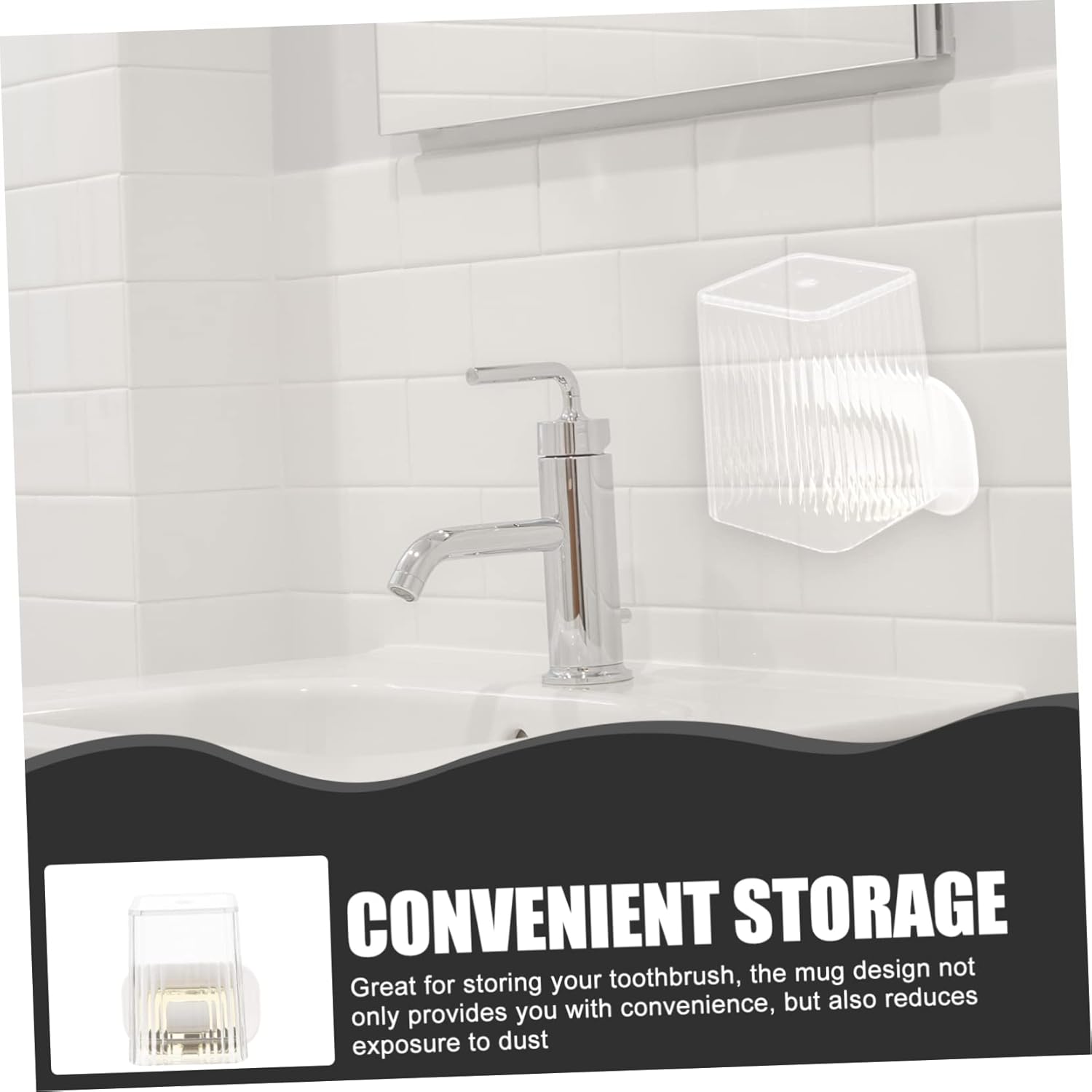 SWOOMEY Wall Mounted Toothbrush Holder Set with Tumbler