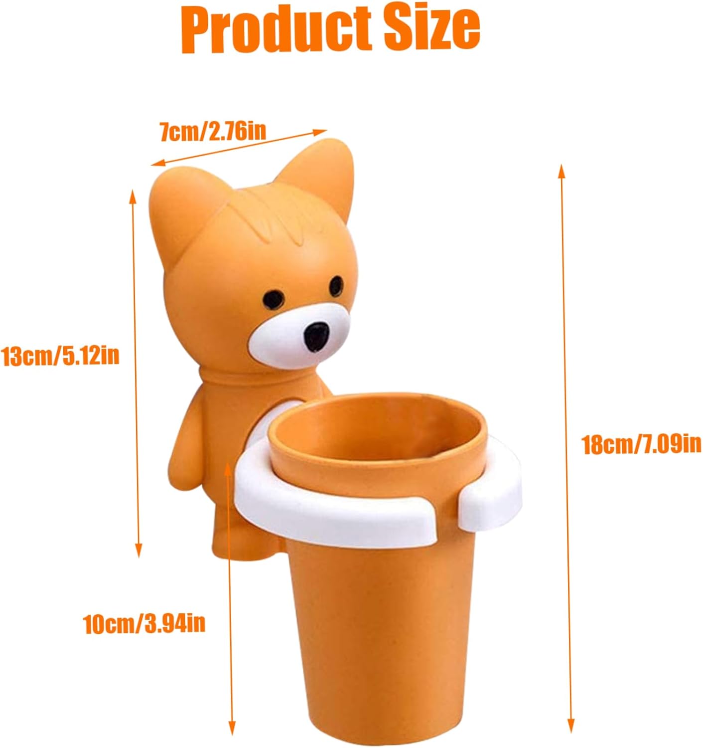 Kids Toothbrush Holder with Cartoon Fox Design