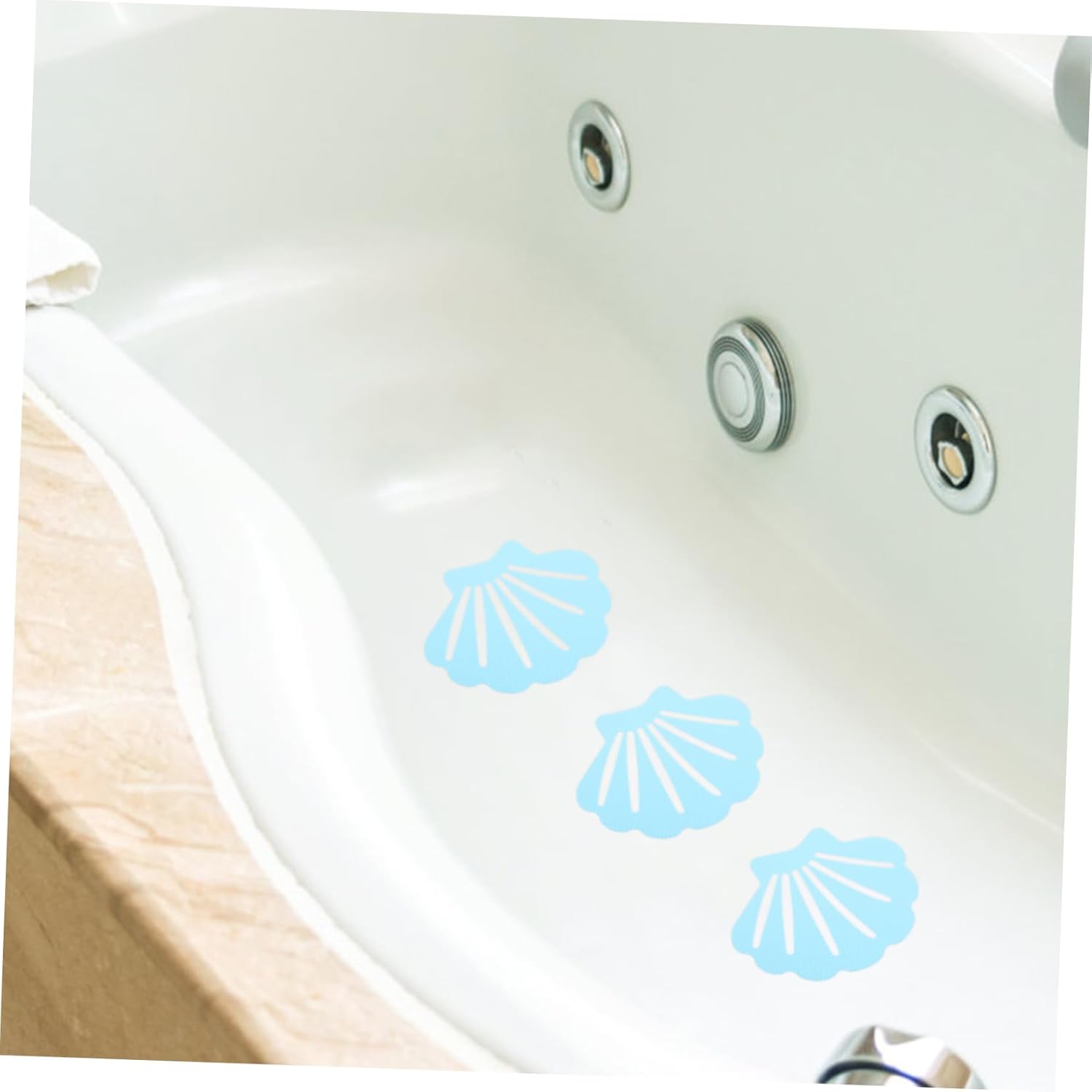 JECOMPRIS 12Pcs Shell Shape Non-Slip Bathroom Decals