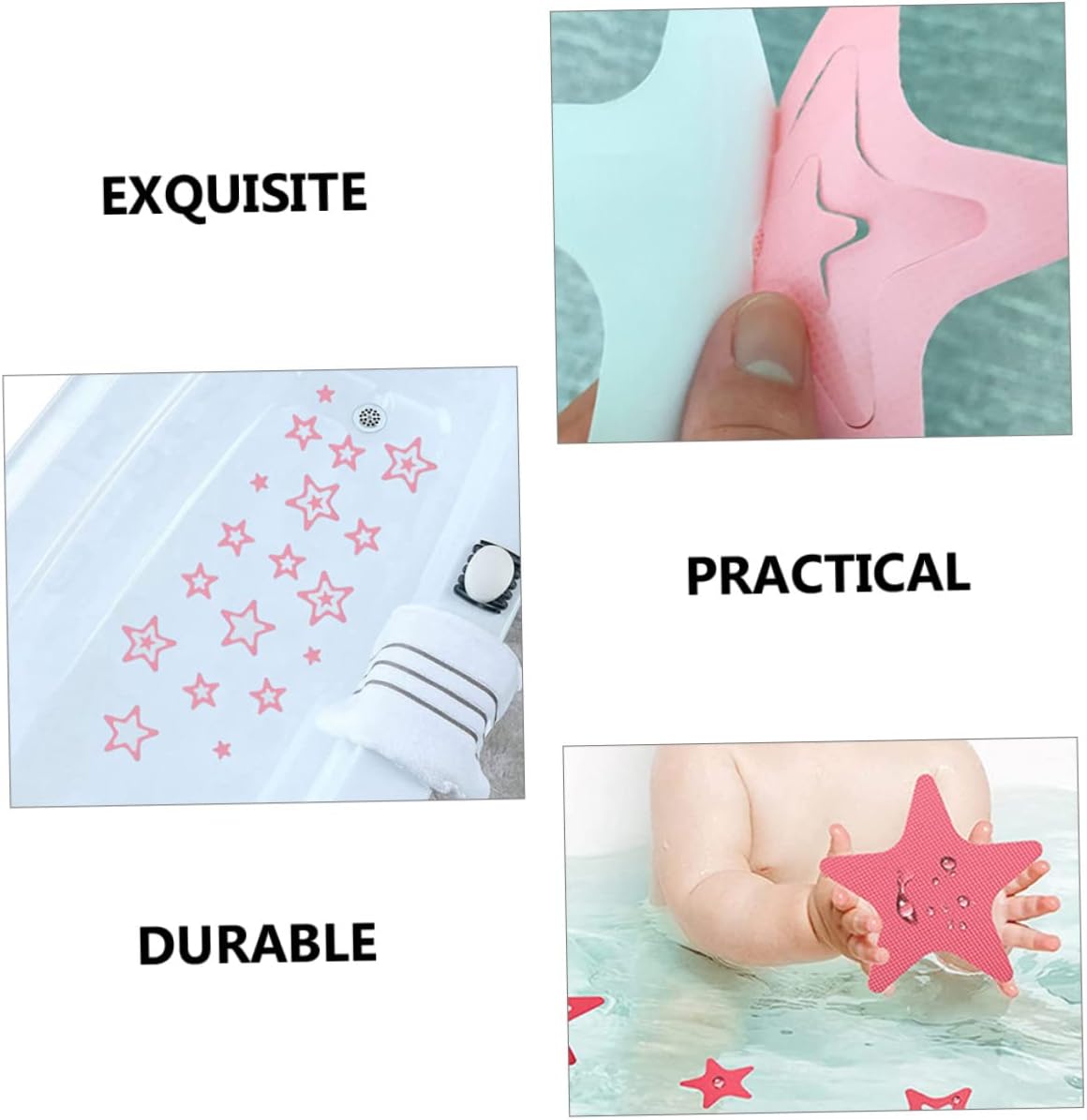 HAKIDZEL 12 Pcs Anti-Slip Star Pattern Bathtub Stickers
