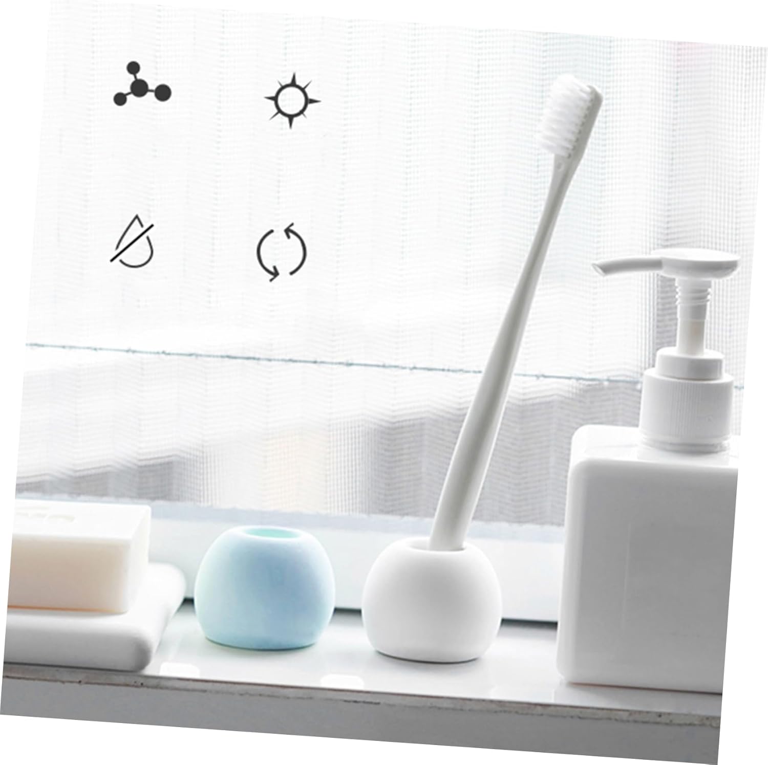 Hemobllo 3 Piece Electric Toothbrush Holder Diatomite Stand
