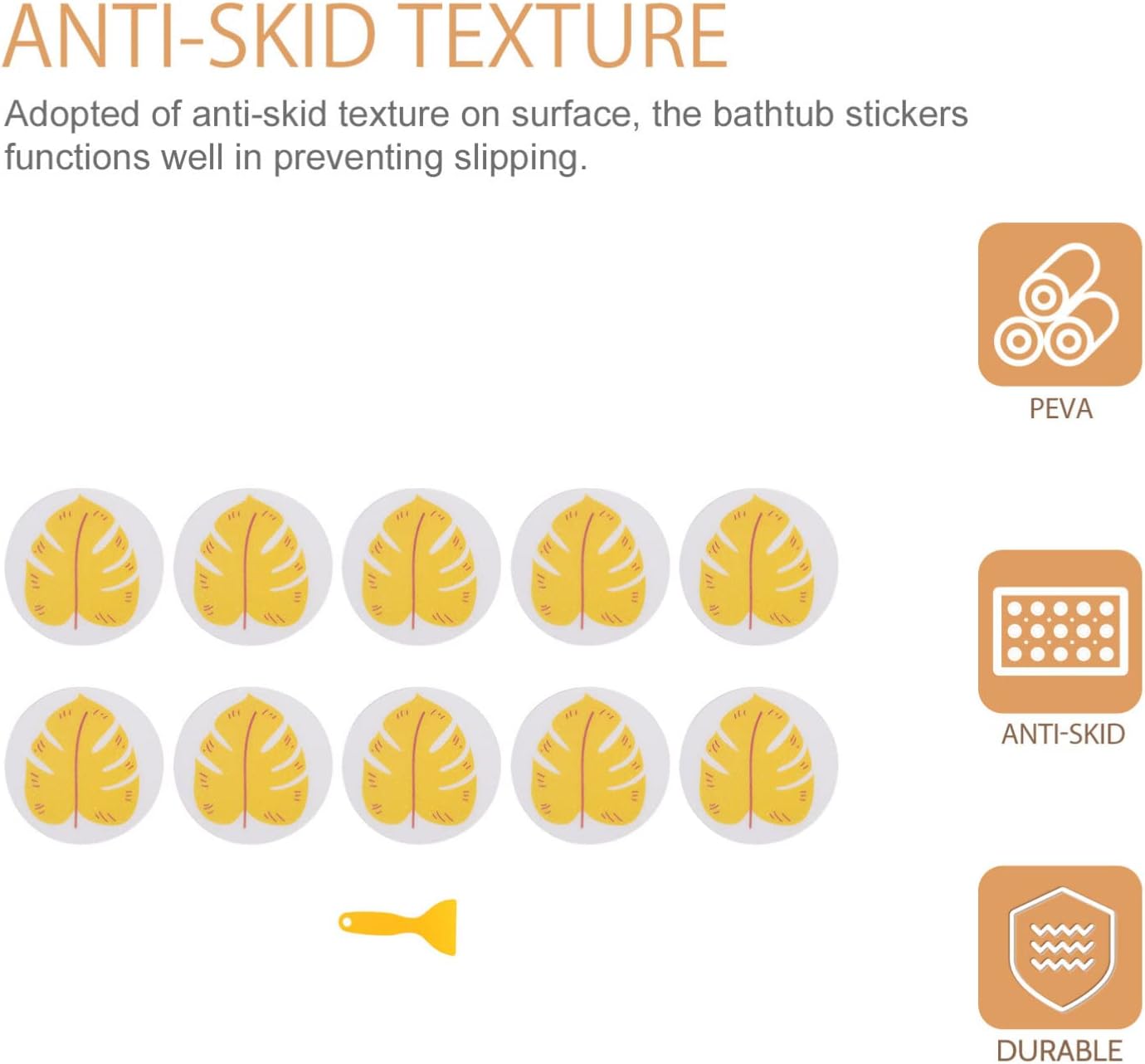 Zerodeko 1set Leaf Stickers - Non-Skid Bath Safety Decals for Kids