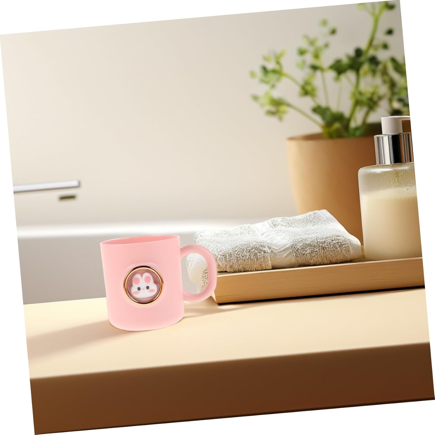 FOMIYES Cute Rabbit Toothbrush Cup Holder