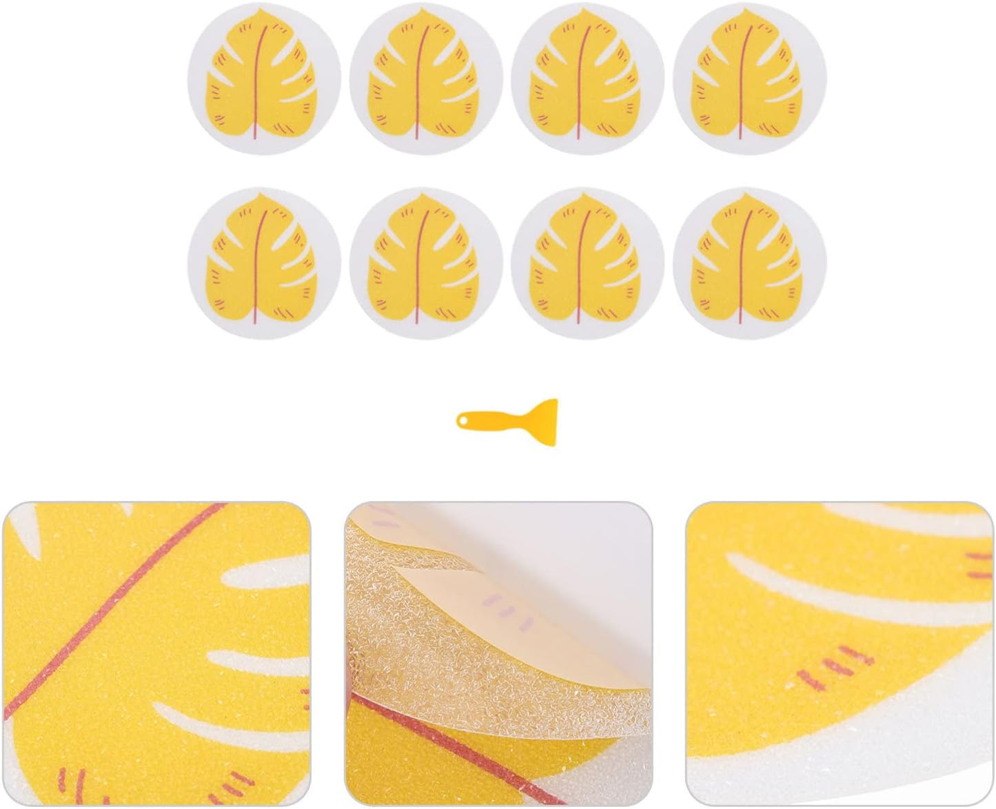 Yellow Leaf Non-Slip Bathtub Stickers 8 Pack