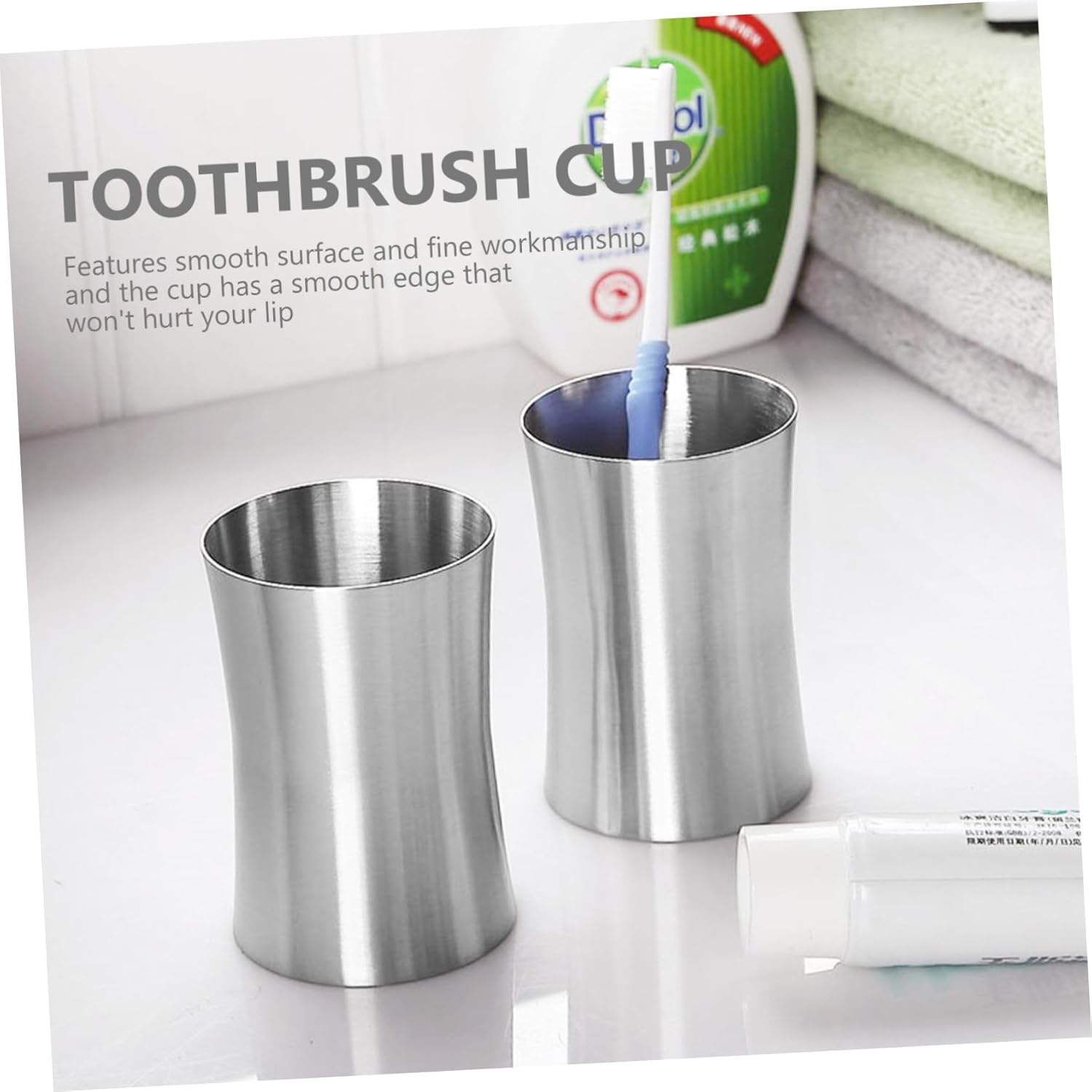 VICASKY Multi-Use Stainless Steel Toothbrush Cup