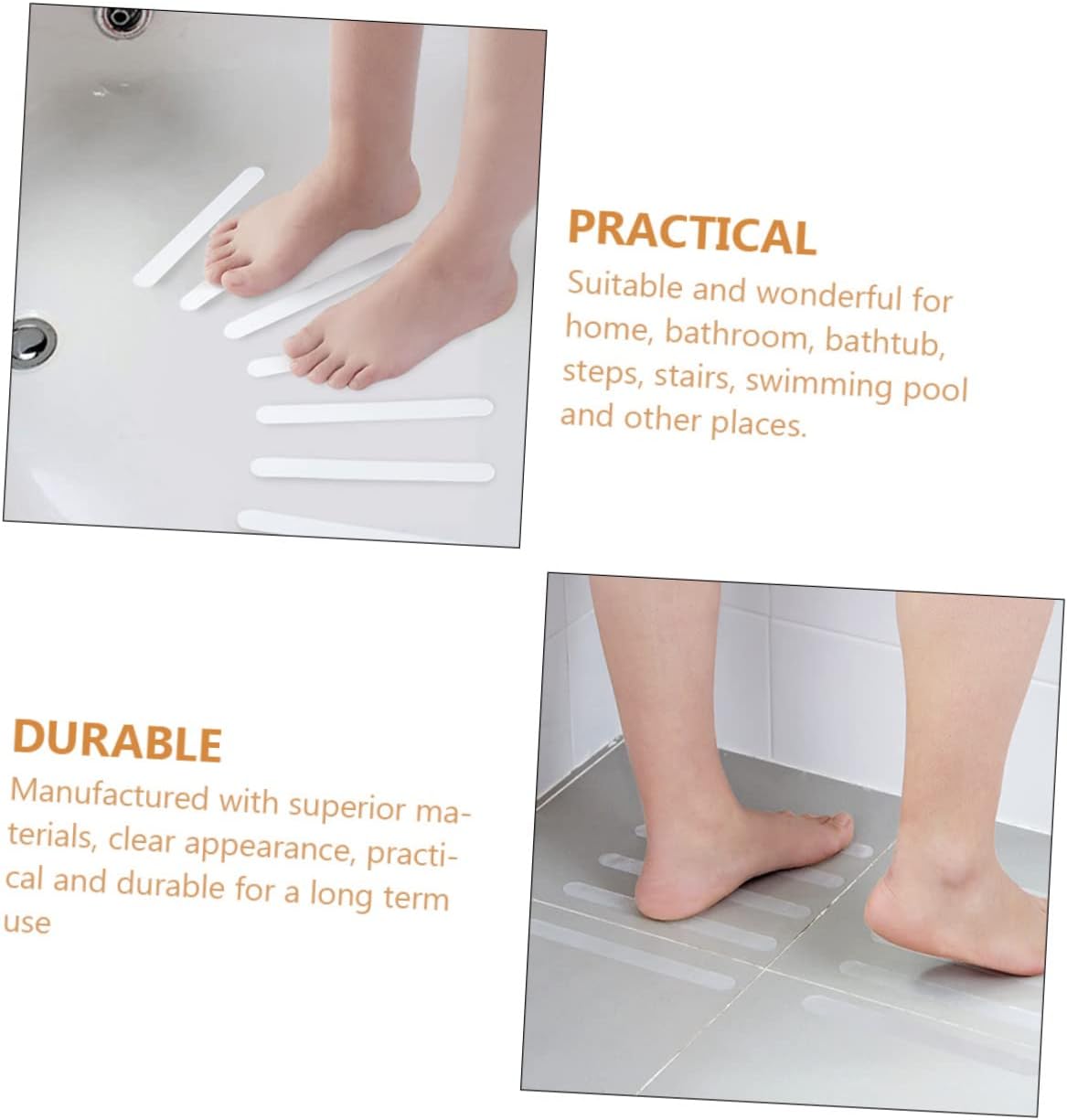 PRETYZOOM Non-Slip Bath Stickers 12Pcs