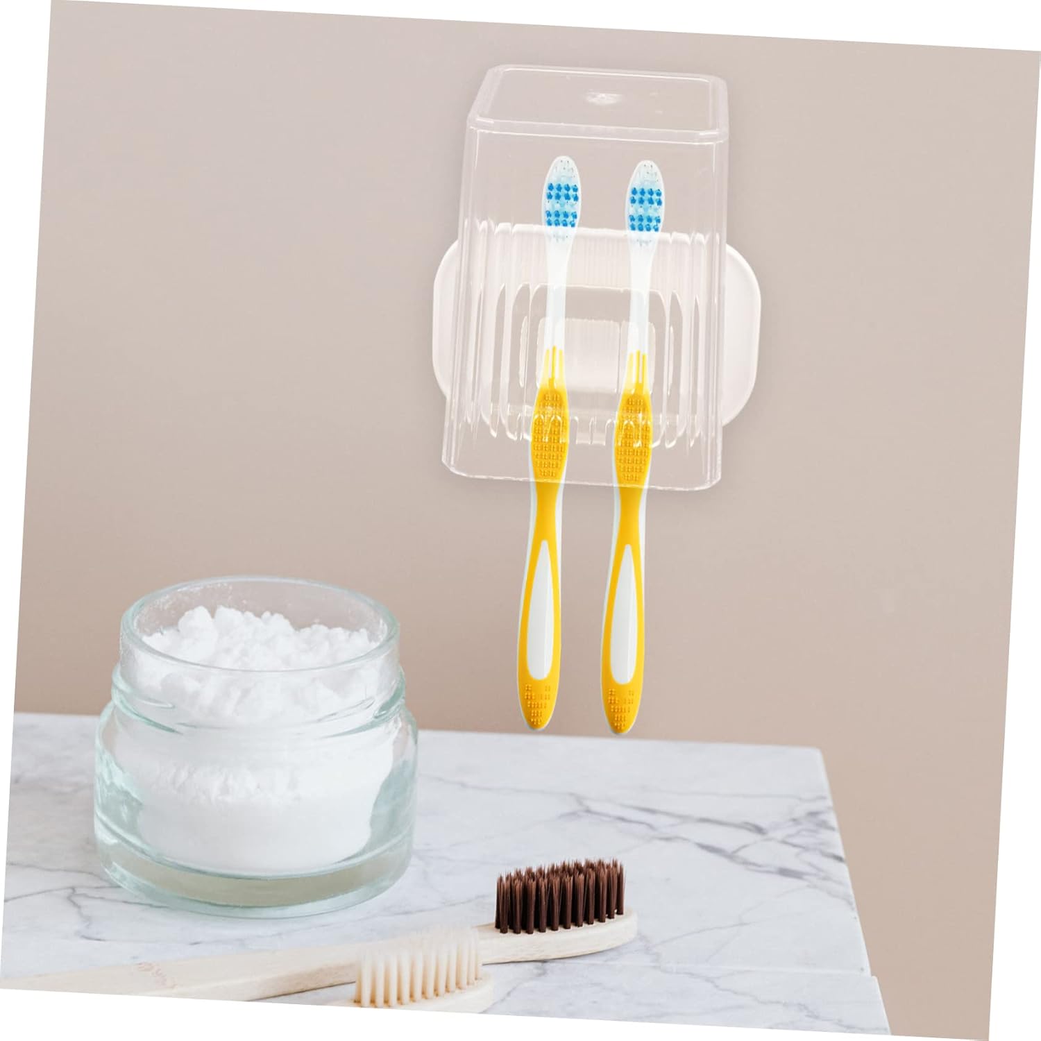 Alipis Wall Mounted Toothbrush Holder with Tumbler 1