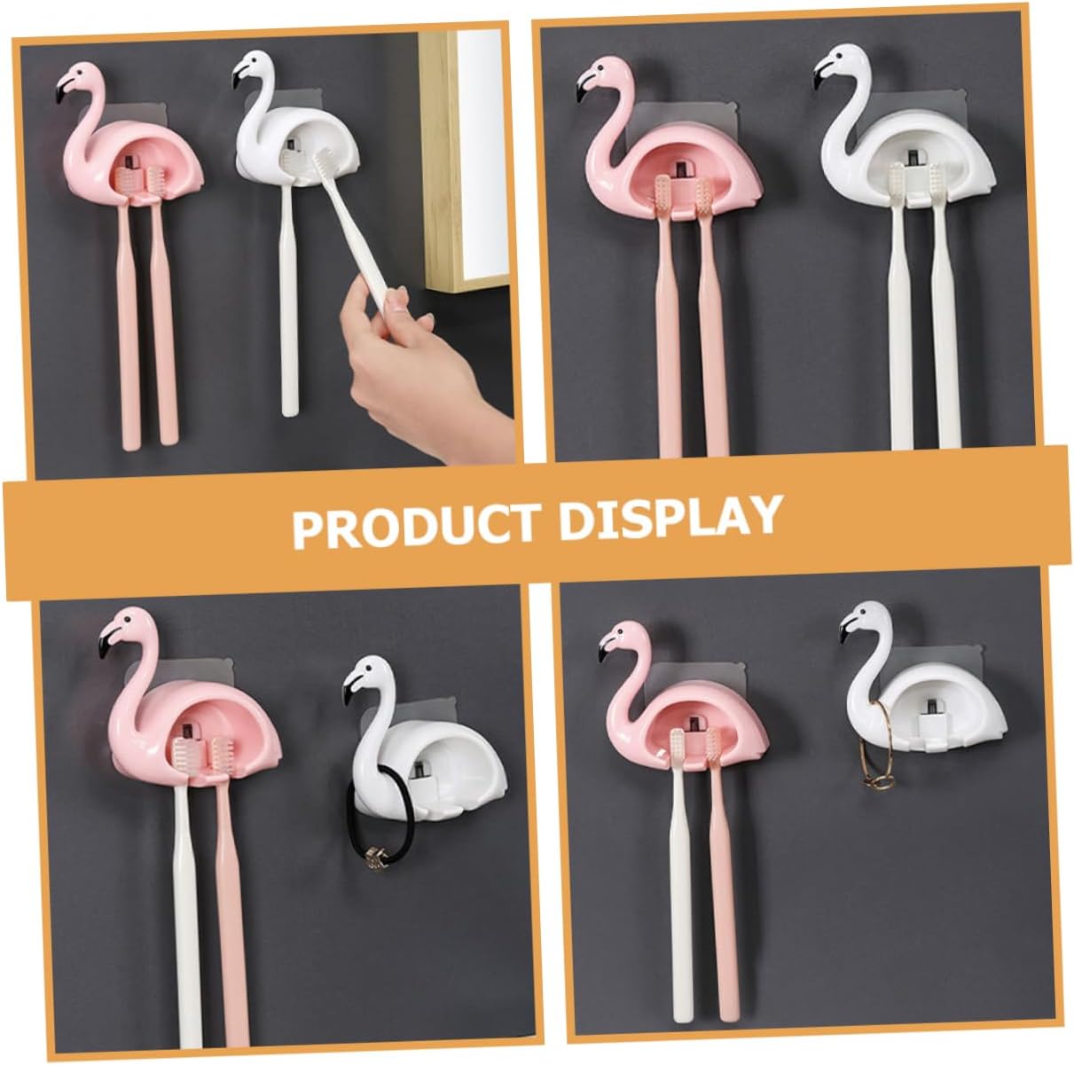 Homoyoyo Pink Flamingo Electric Toothbrush Wall Mount Holder 1