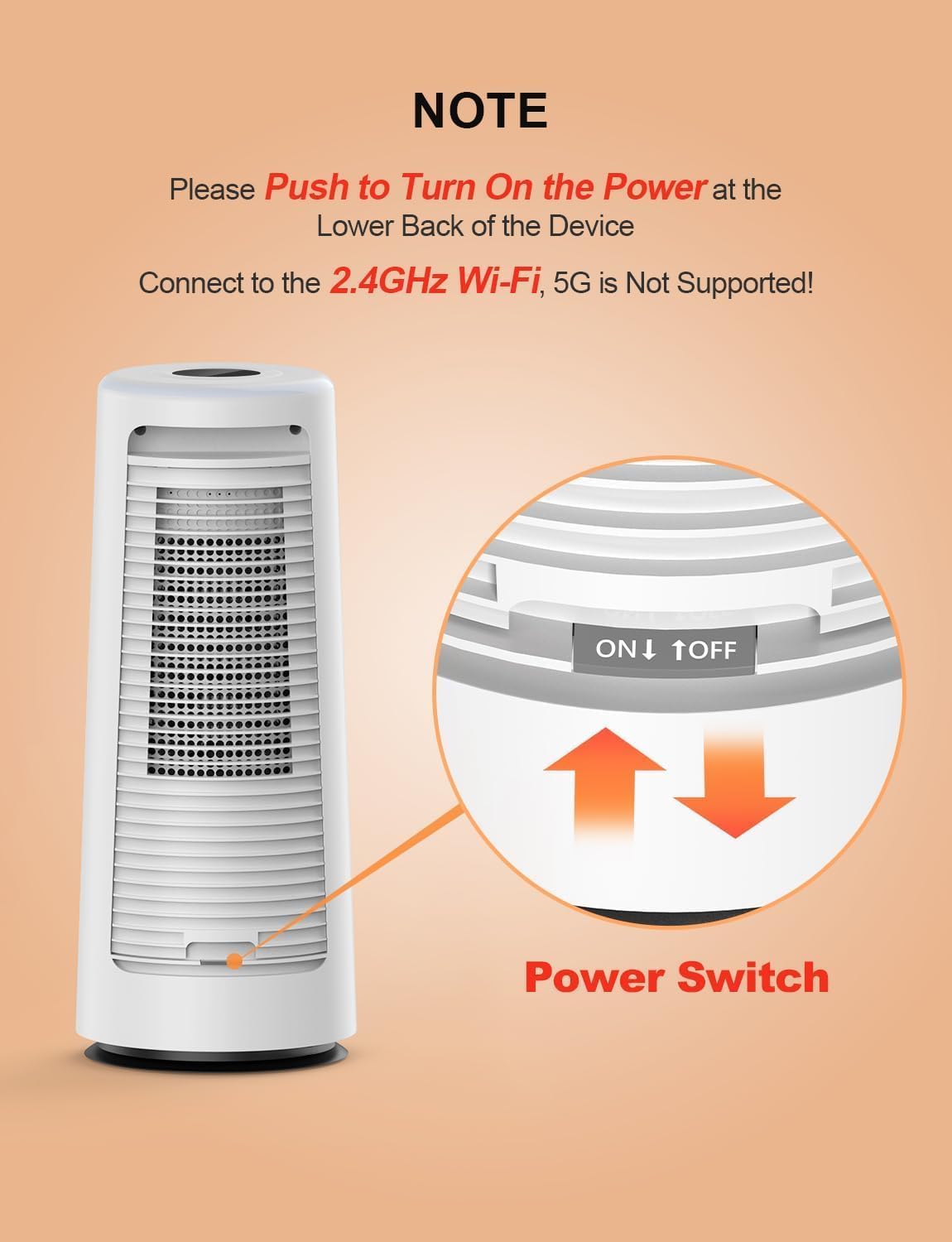 CLEVAST Smart Space Heater with RGB Night Light and Voice Control