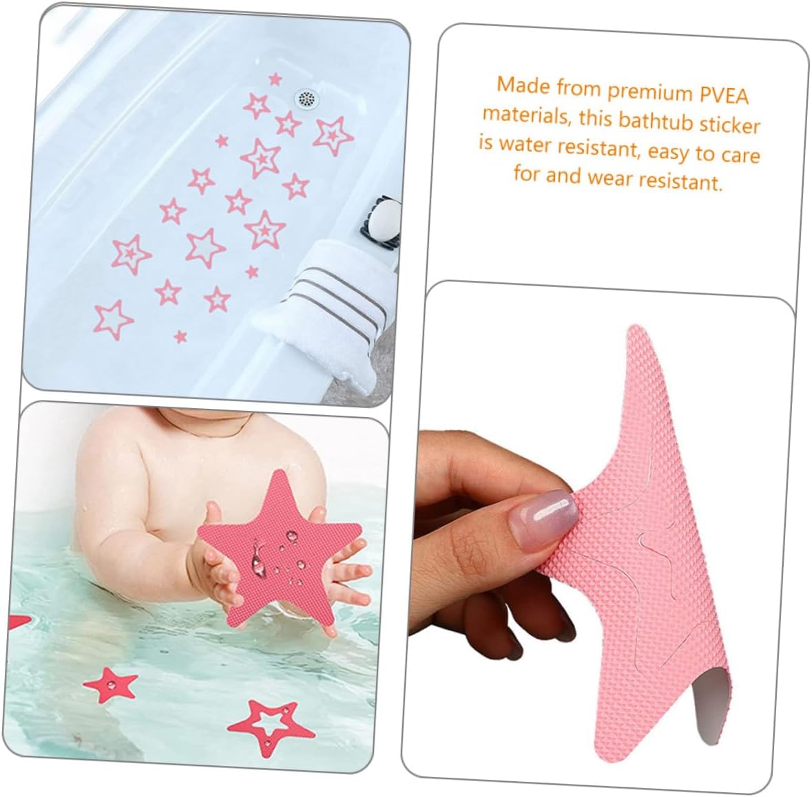 12pcs Star Shape Non-Slip Bathroom Stickers for Bathtub and Shower