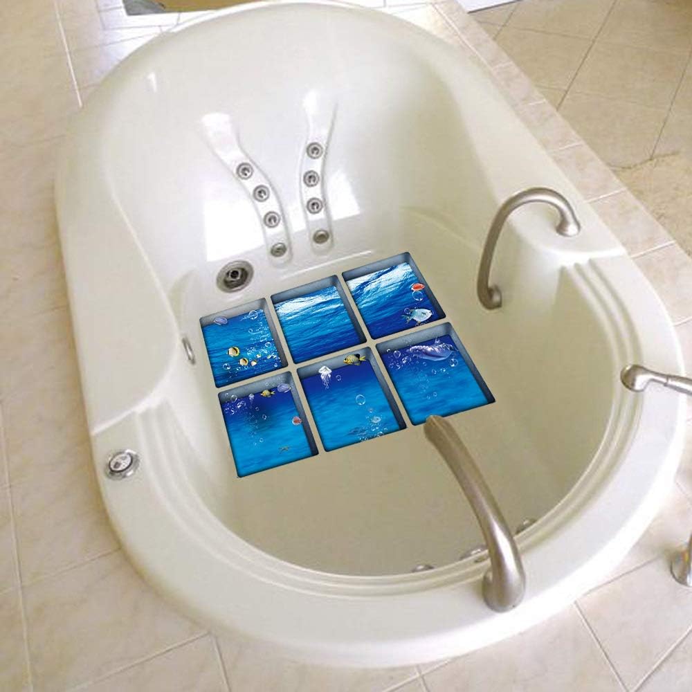 AILEGOU 3D Non-Slip Bathtub Stickers with Fishes