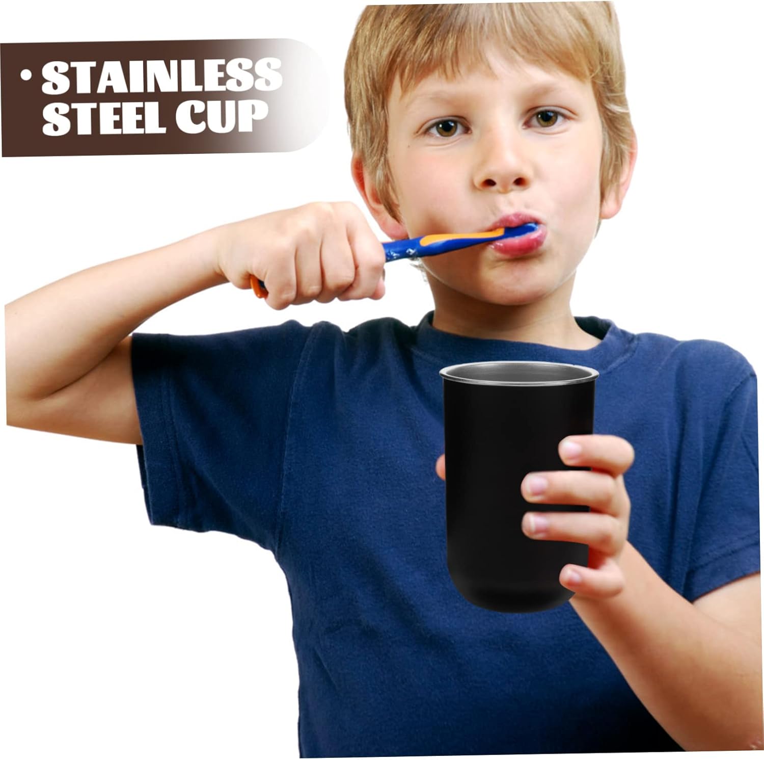 Stainless Steel Toothbrush Holder with Cup Stand