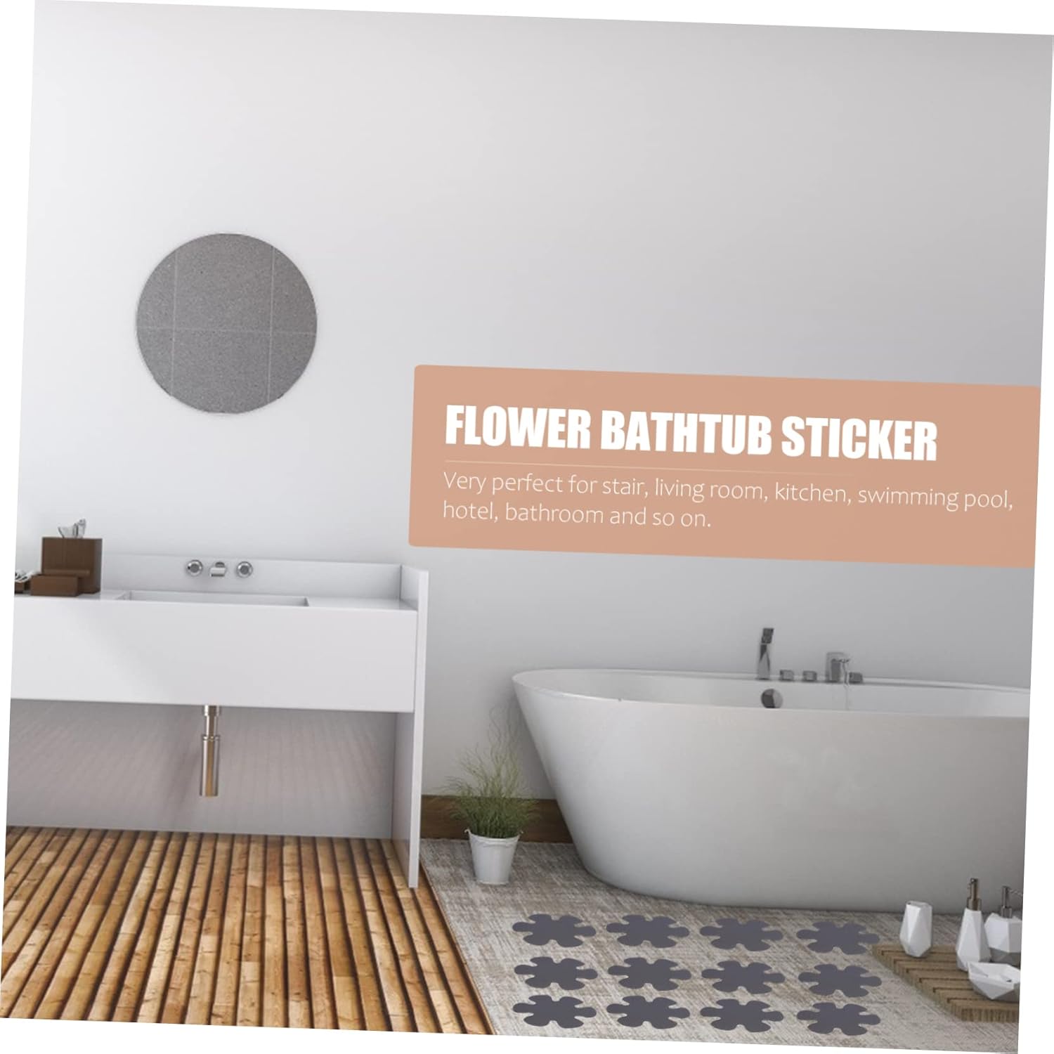 Unomor 20Pcs Flower Shaped Non-Slip Bathtub Stickers