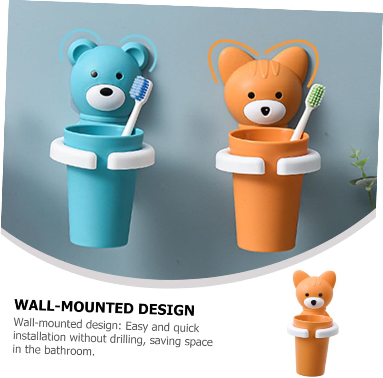 PLAFOPE Wall Toothbrush Holder Set