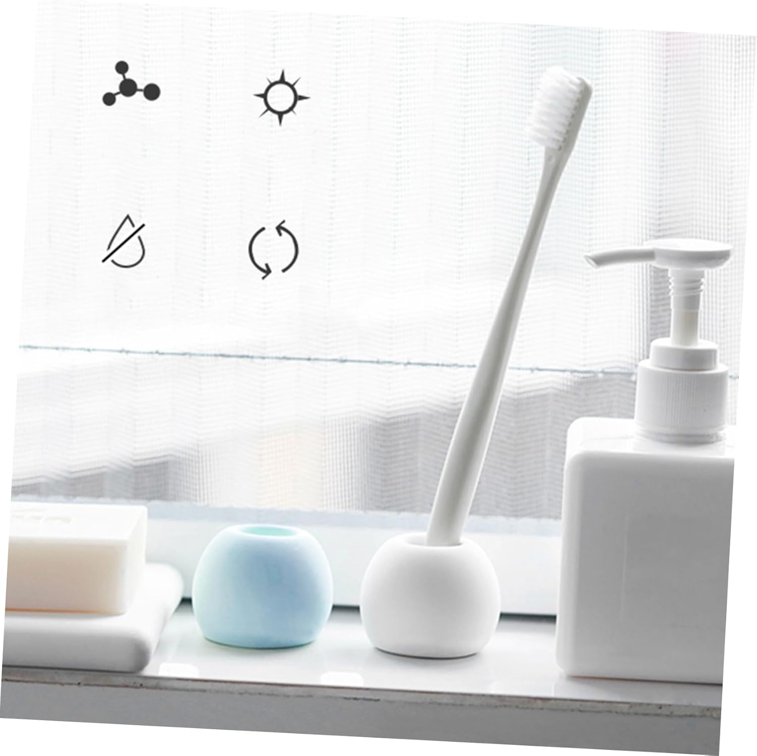 Cabilock 3 Pack Electric Toothbrush Holder with Diatomite Absorbent Base