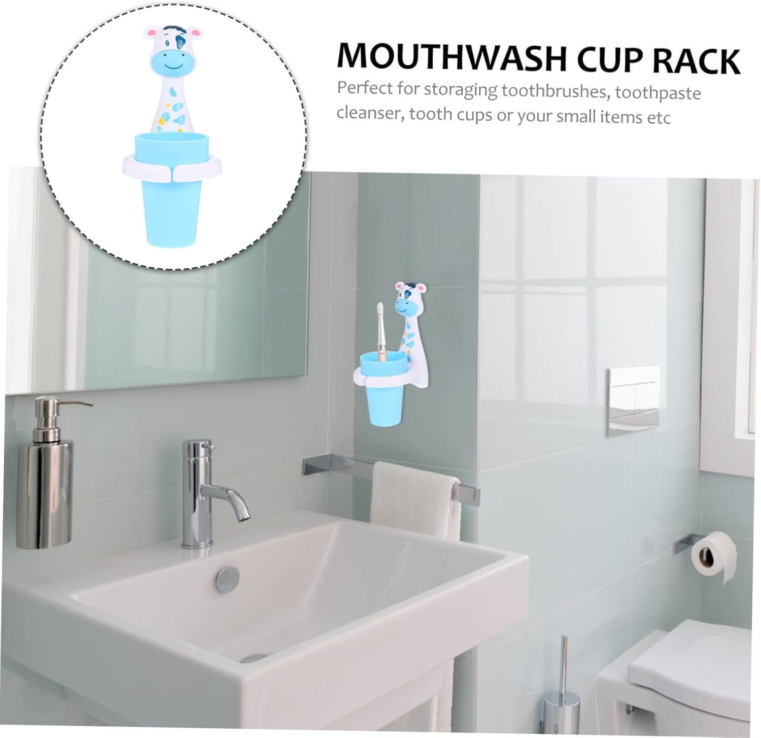 Wall Mounted Toothbrush Holder with Cups Set
