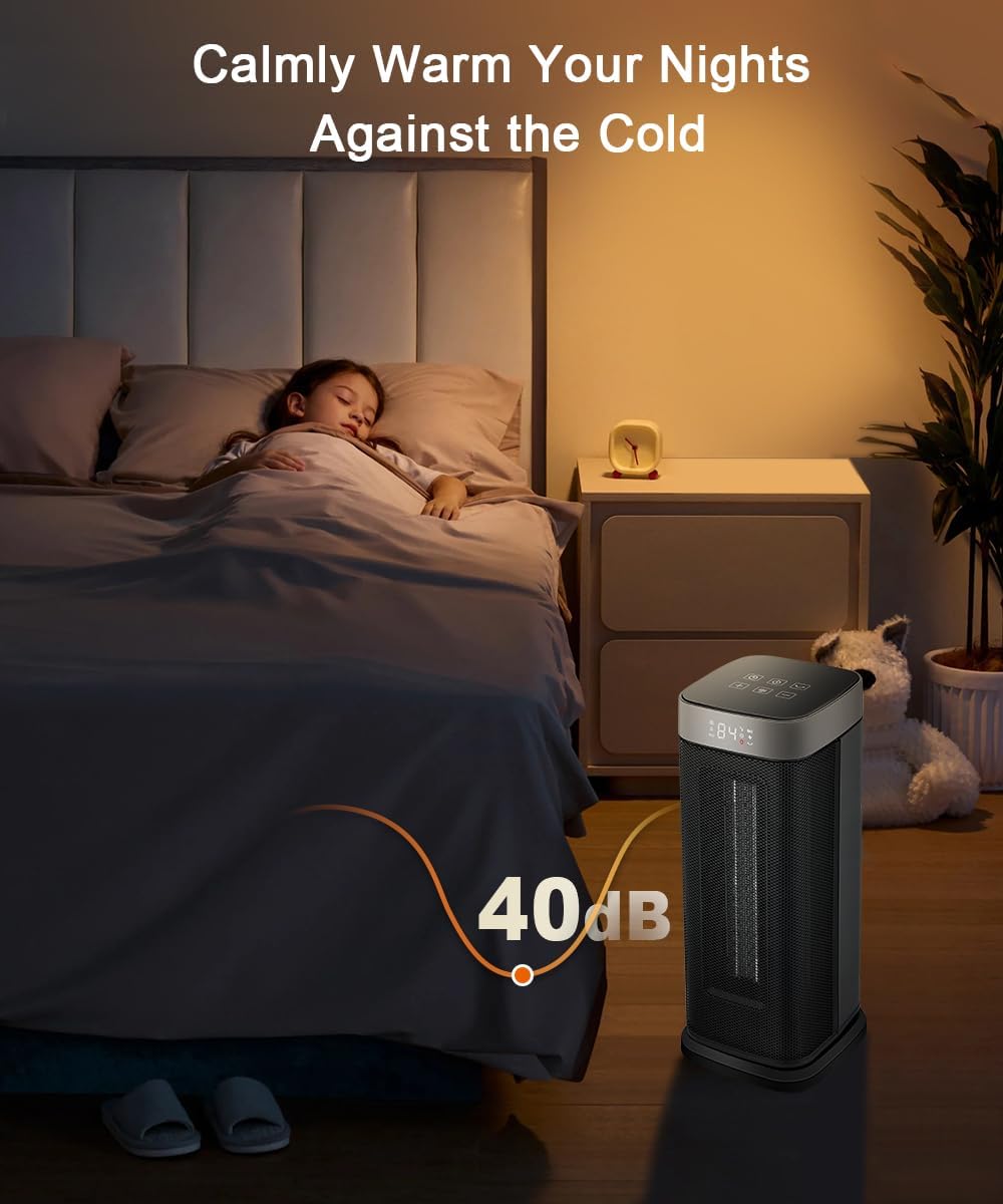 Sunnote 1500W Electric Space Heater with Remote and Oscillating Function