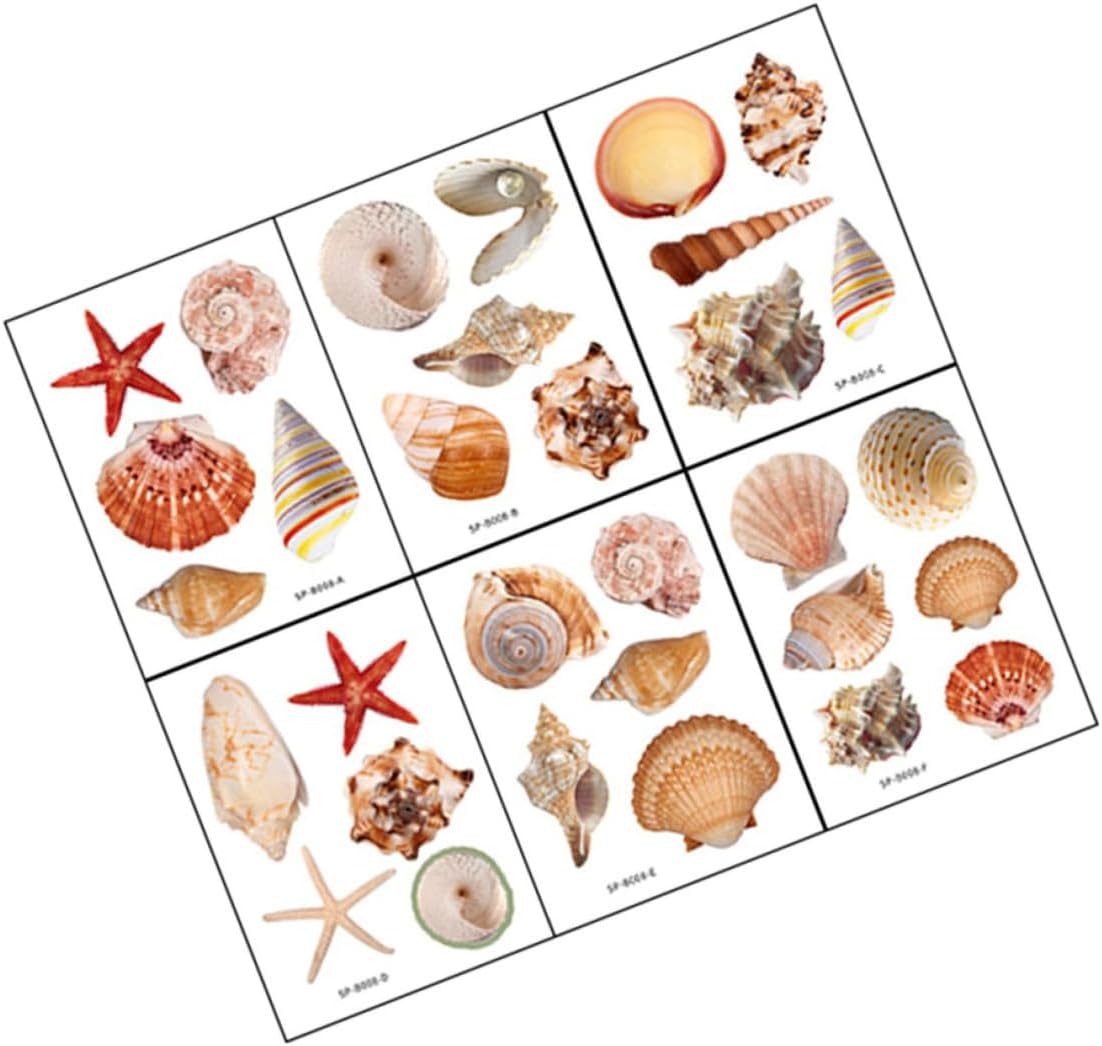 LIFKOME 6 Sheets Seashell Bathtub Decals Non Slip