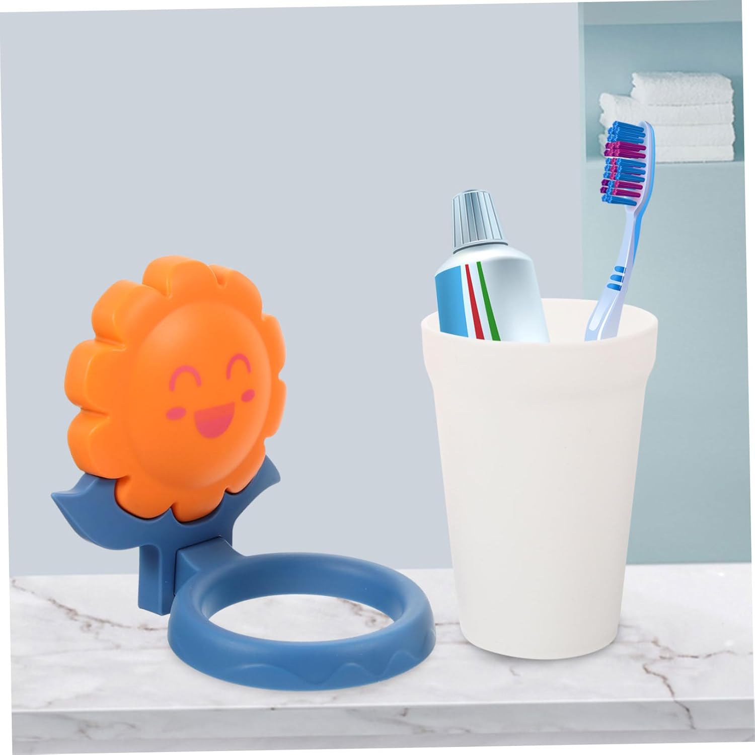 Cartoon Toothbrush Cup Organizer Wall Mount