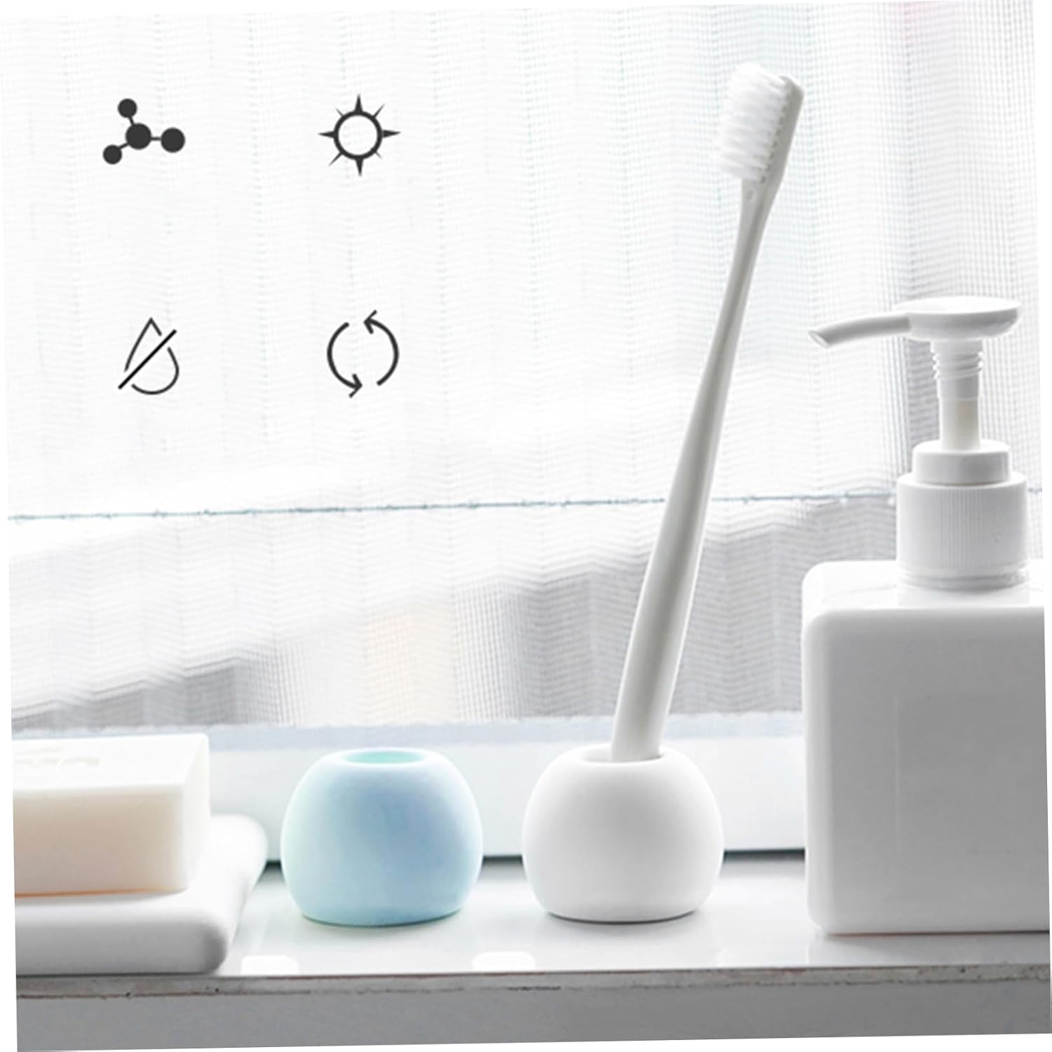 PRETYZOOM 3pcs Diatomite Toothbrush Holder Organizer